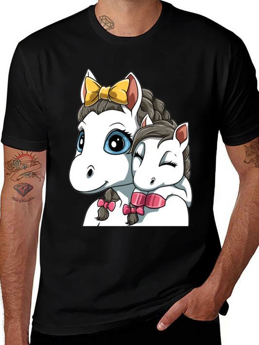 Cute Cartoon Horse Graphic T-Shirt