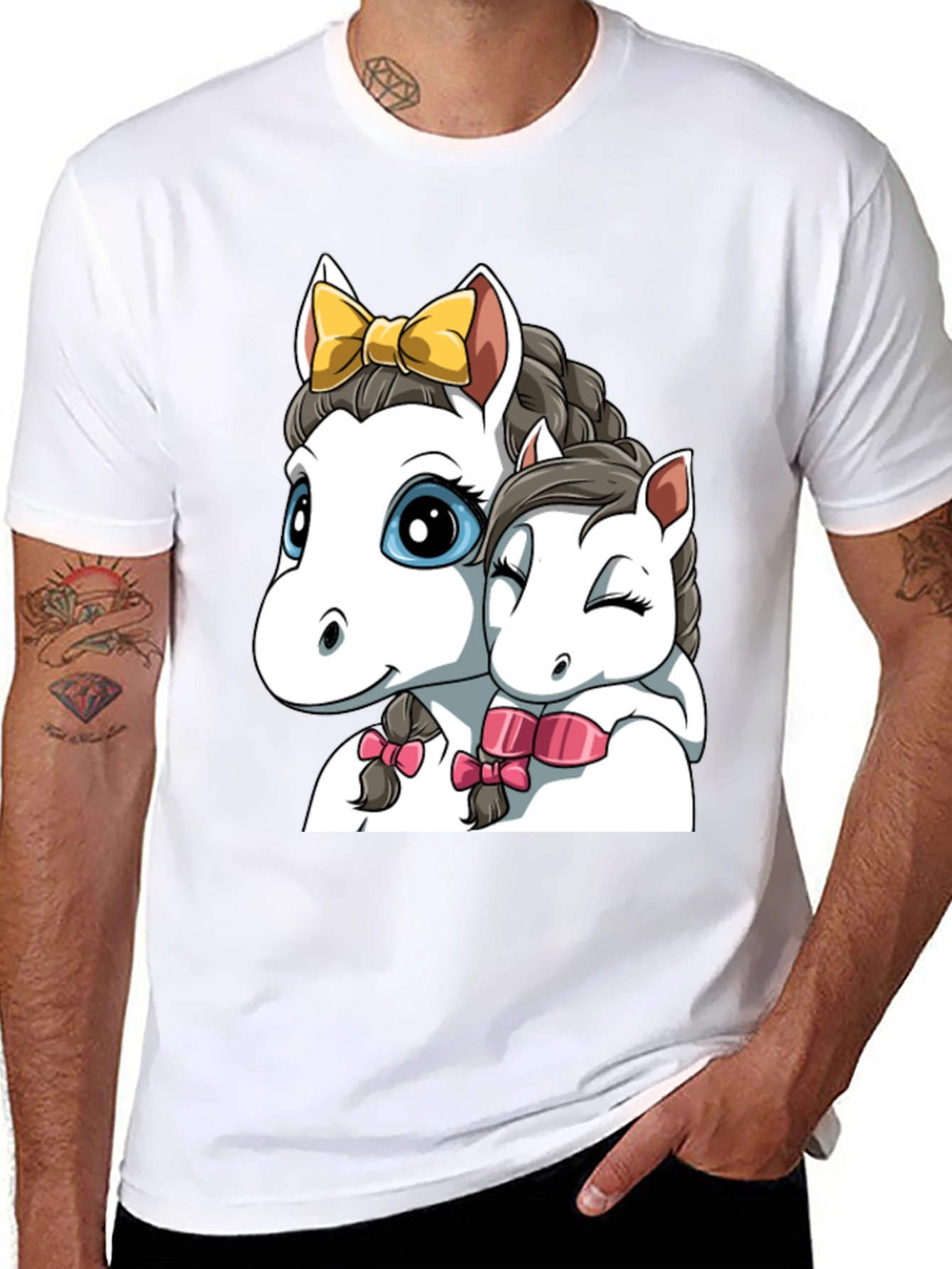 Cute Cartoon Horse Graphic T-Shirt