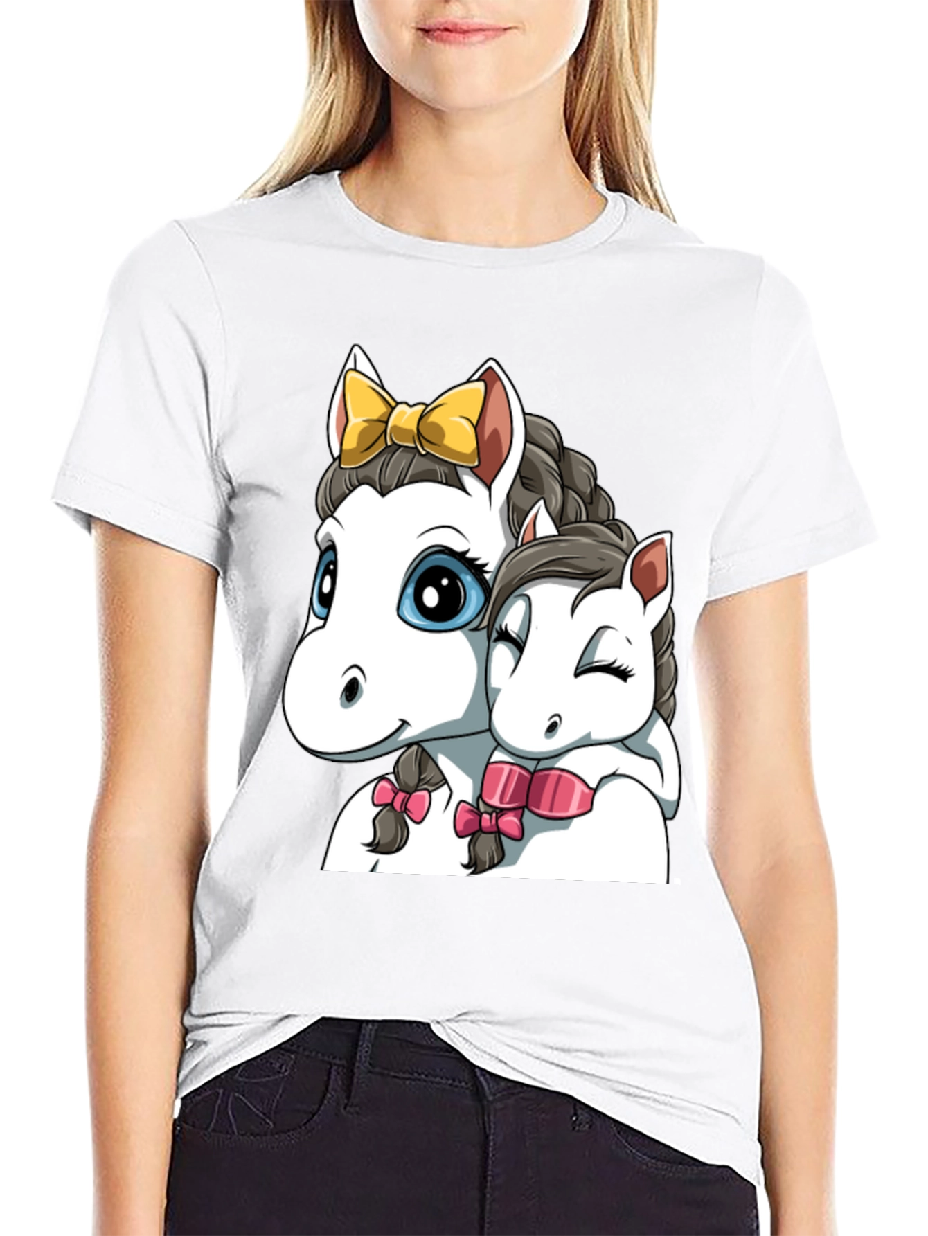 Cute Cartoon Horse Graphic T-Shirt