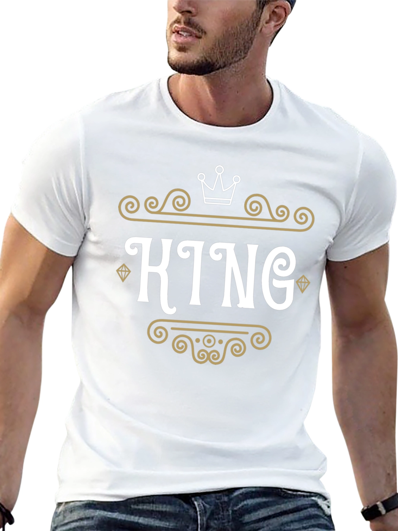 King Graphic Tee - Black Crew Neck T-Shirt