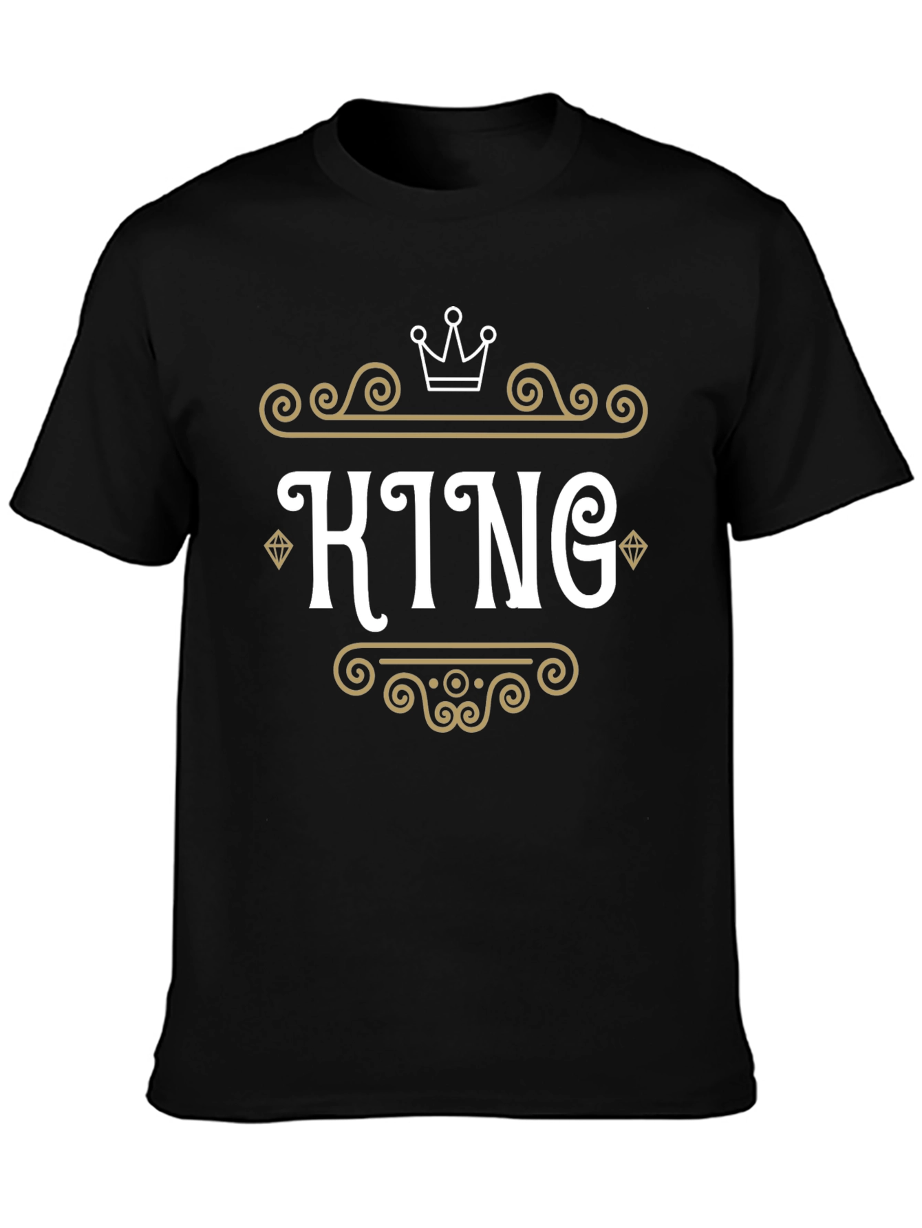 King Graphic Tee - Black Crew Neck T-Shirt