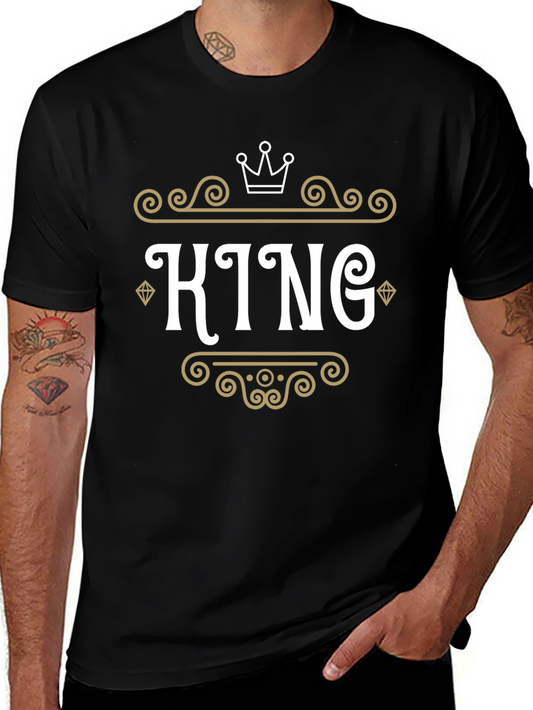King Graphic Tee - Black Crew Neck T-Shirt