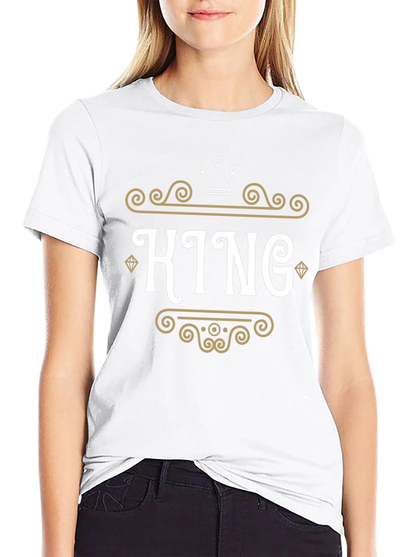King Graphic Tee - Black Crew Neck T-Shirt