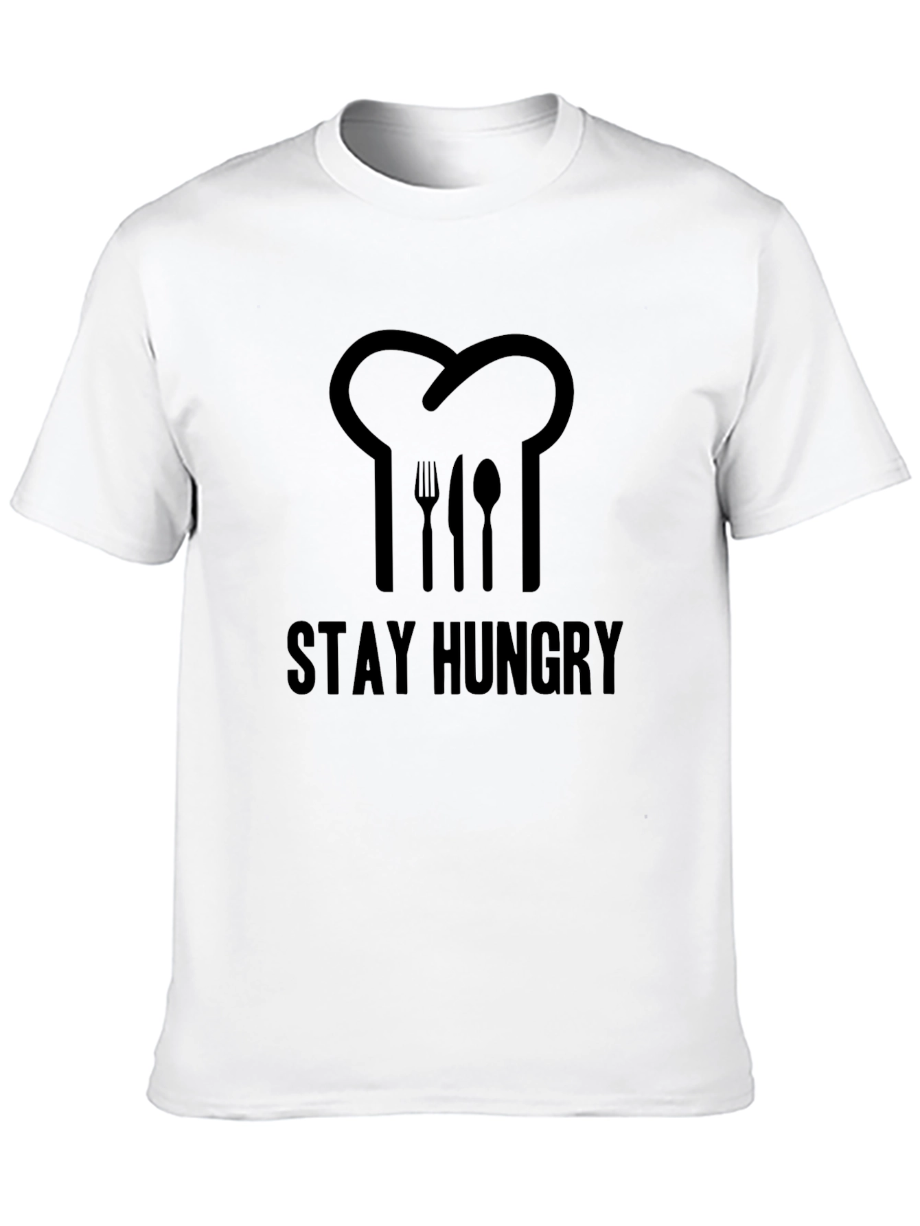 Stay Hungry Chef T-Shirt - Black Crew Neck Tee