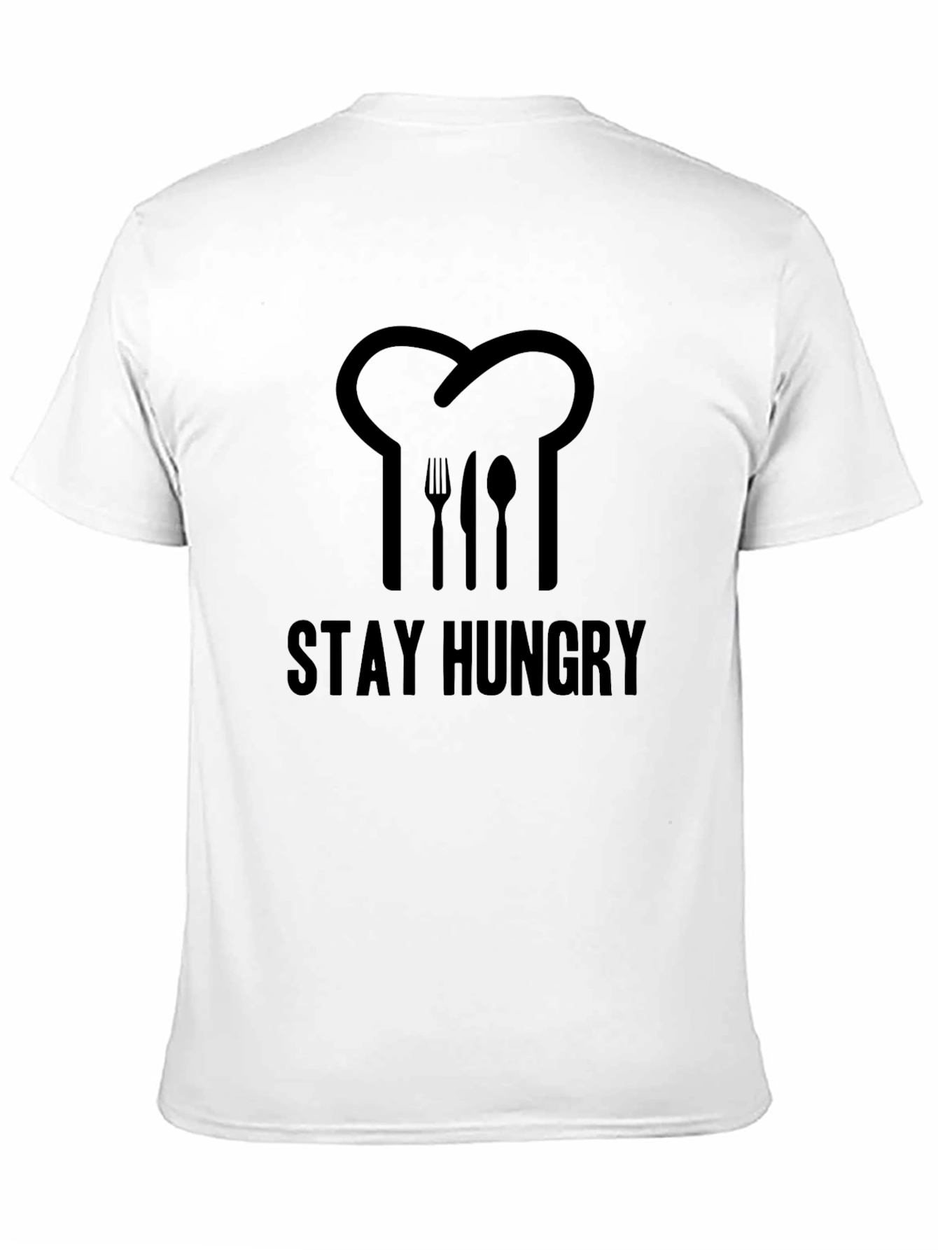 Stay Hungry Chef T-Shirt - Black Crew Neck Tee