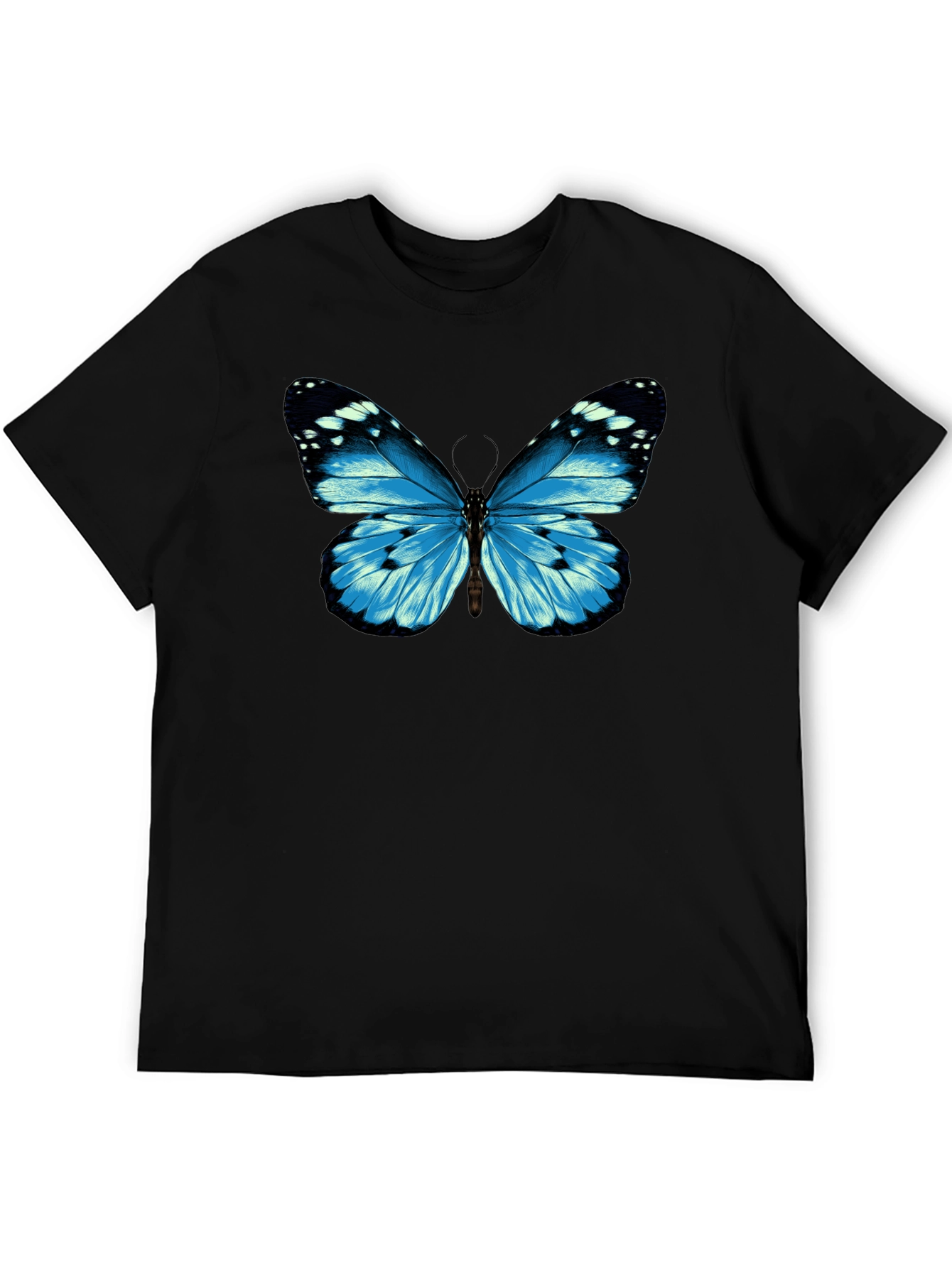 Blue Butterfly Graphic T-Shirt