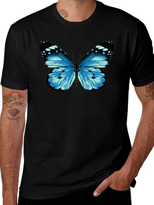 Blue Butterfly Graphic T-Shirt
