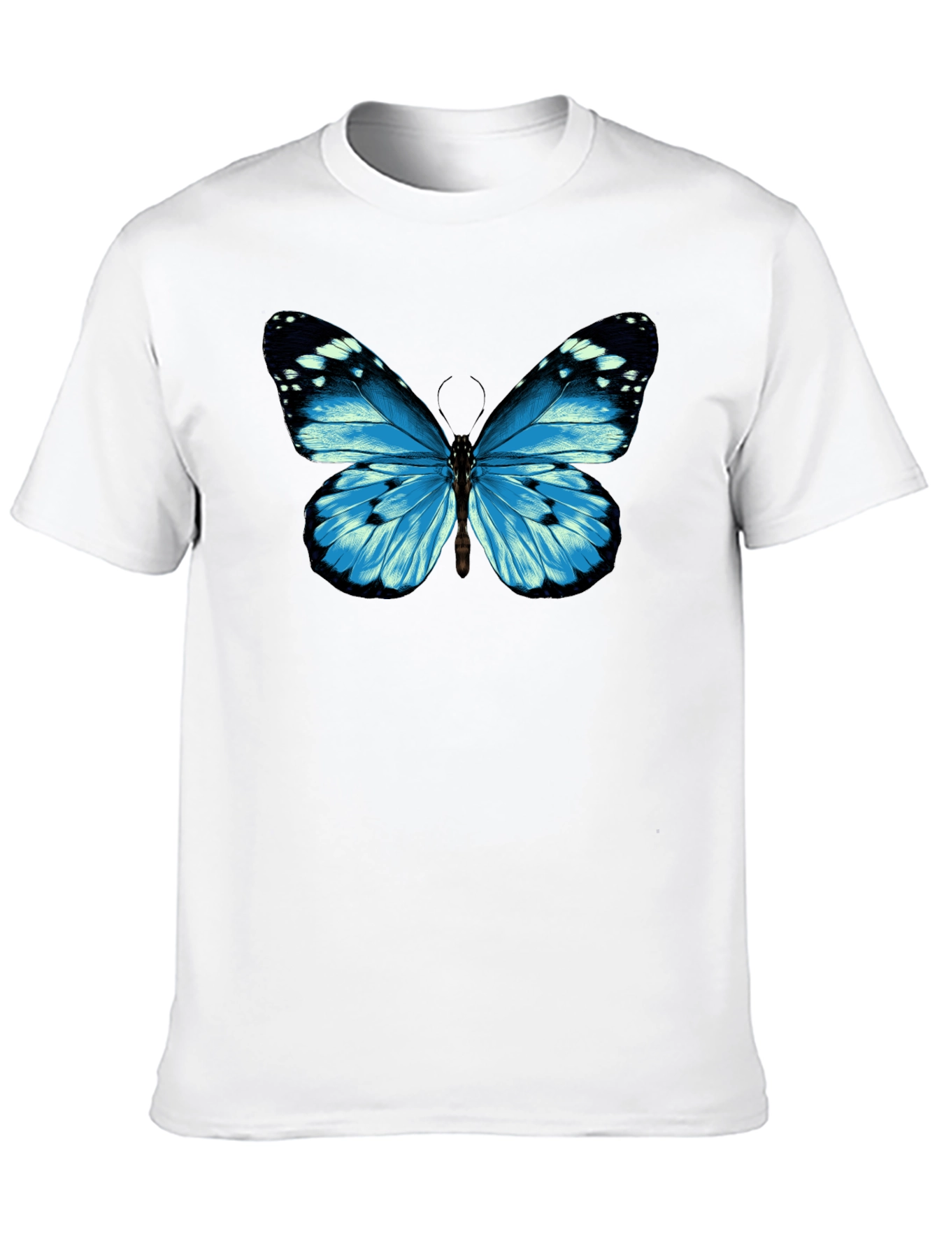 Blue Butterfly Graphic T-Shirt