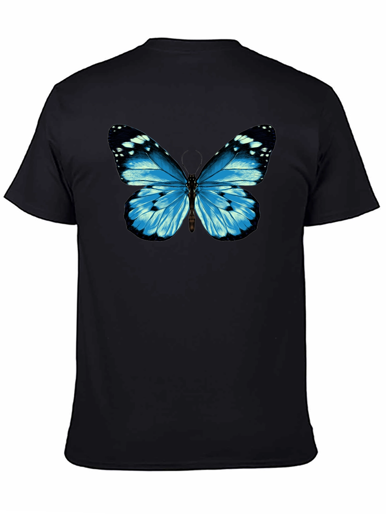 Blue Butterfly Graphic T-Shirt