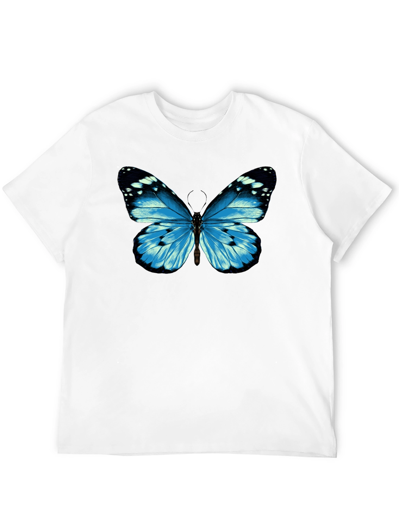 Blue Butterfly Graphic T-Shirt