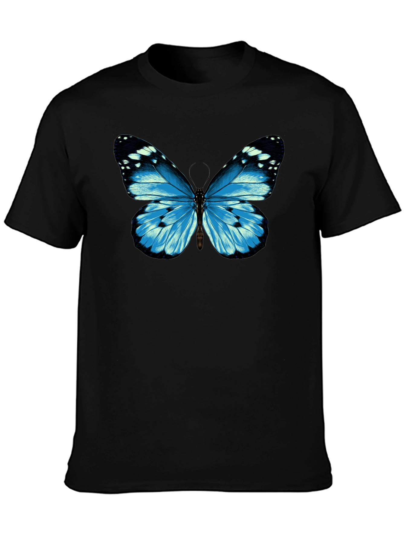 Blue Butterfly Graphic T-Shirt