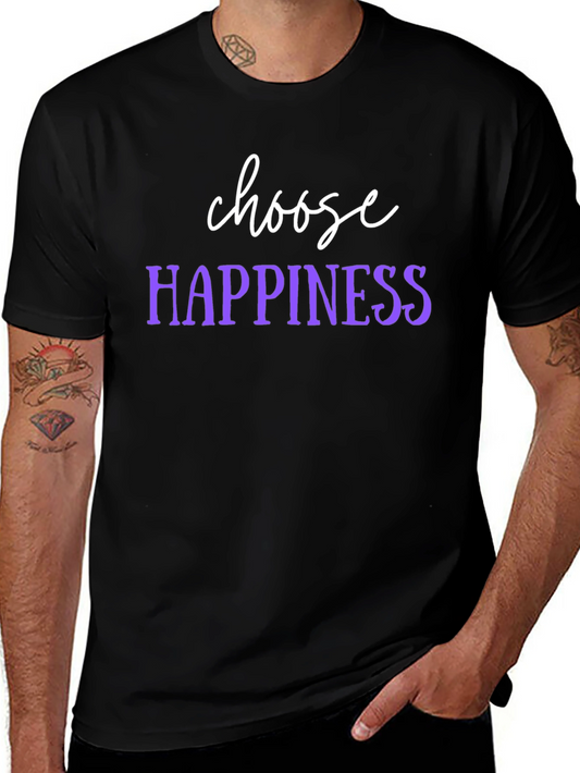 Choose Happiness Black Graphic T-Shirt