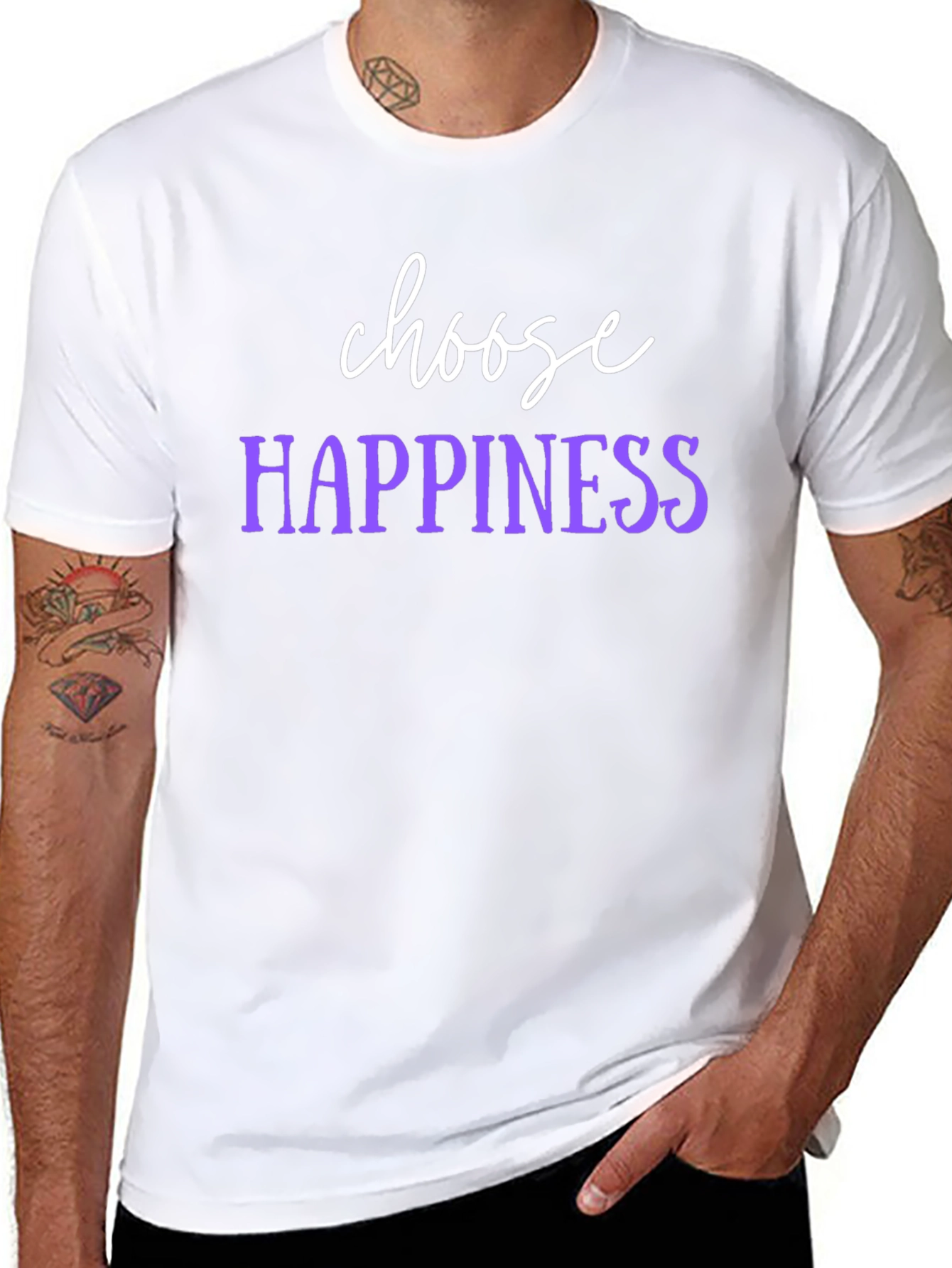 Choose Happiness Black Graphic T-Shirt