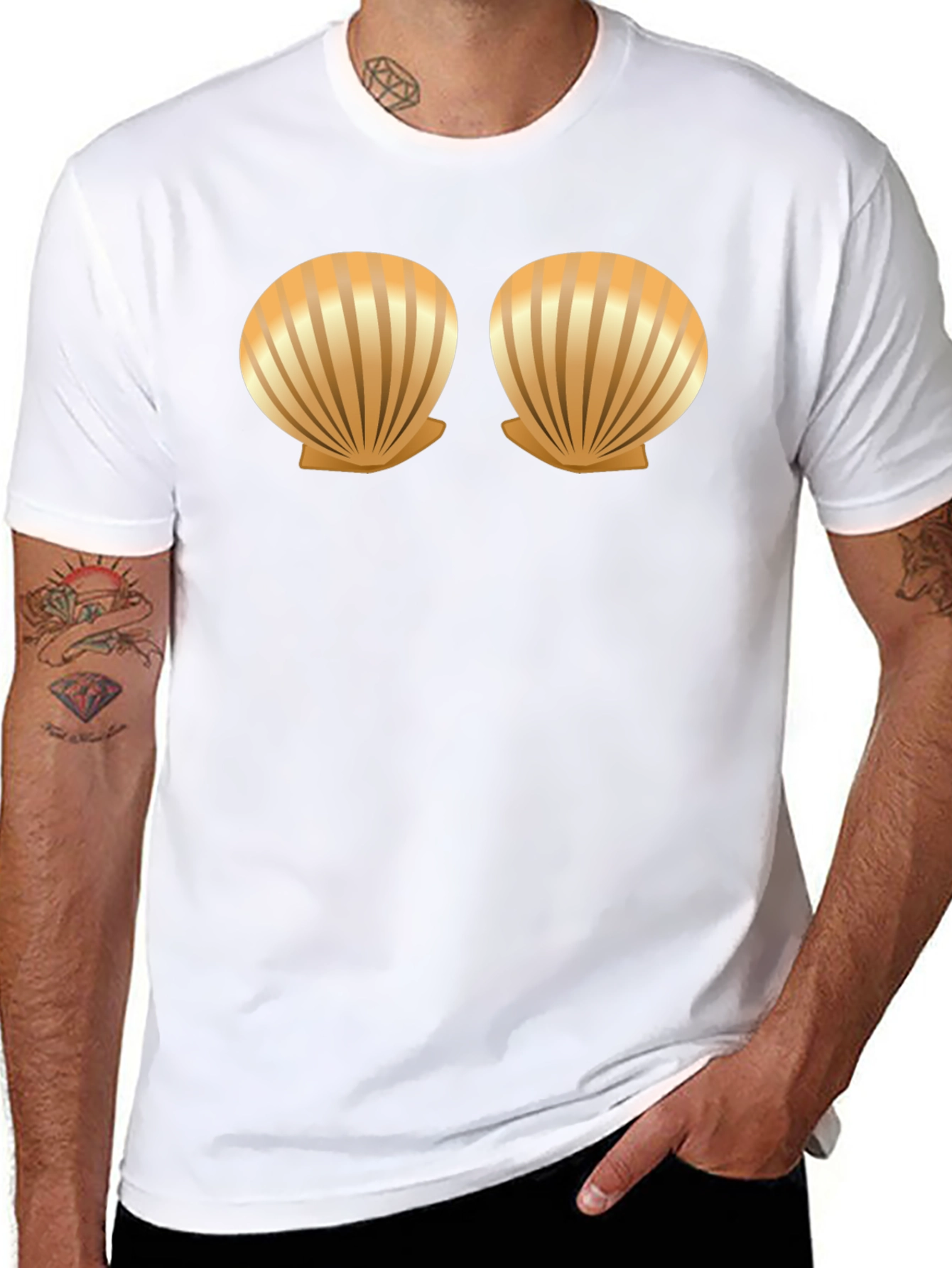 Shell Bra T-Shirt - Novelty Costume Tee
