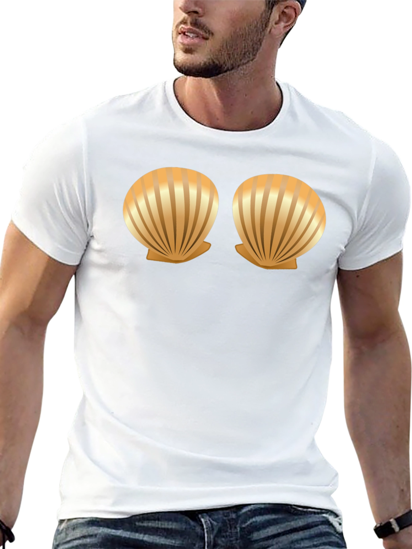 Shell Bra T-Shirt - Novelty Costume Tee