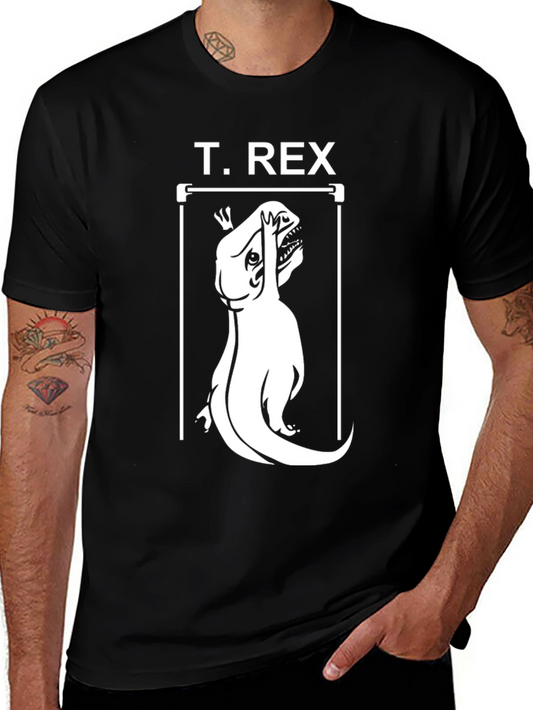 T-Rex Funny Graphic Tee - Black Cotton Casual Shirt