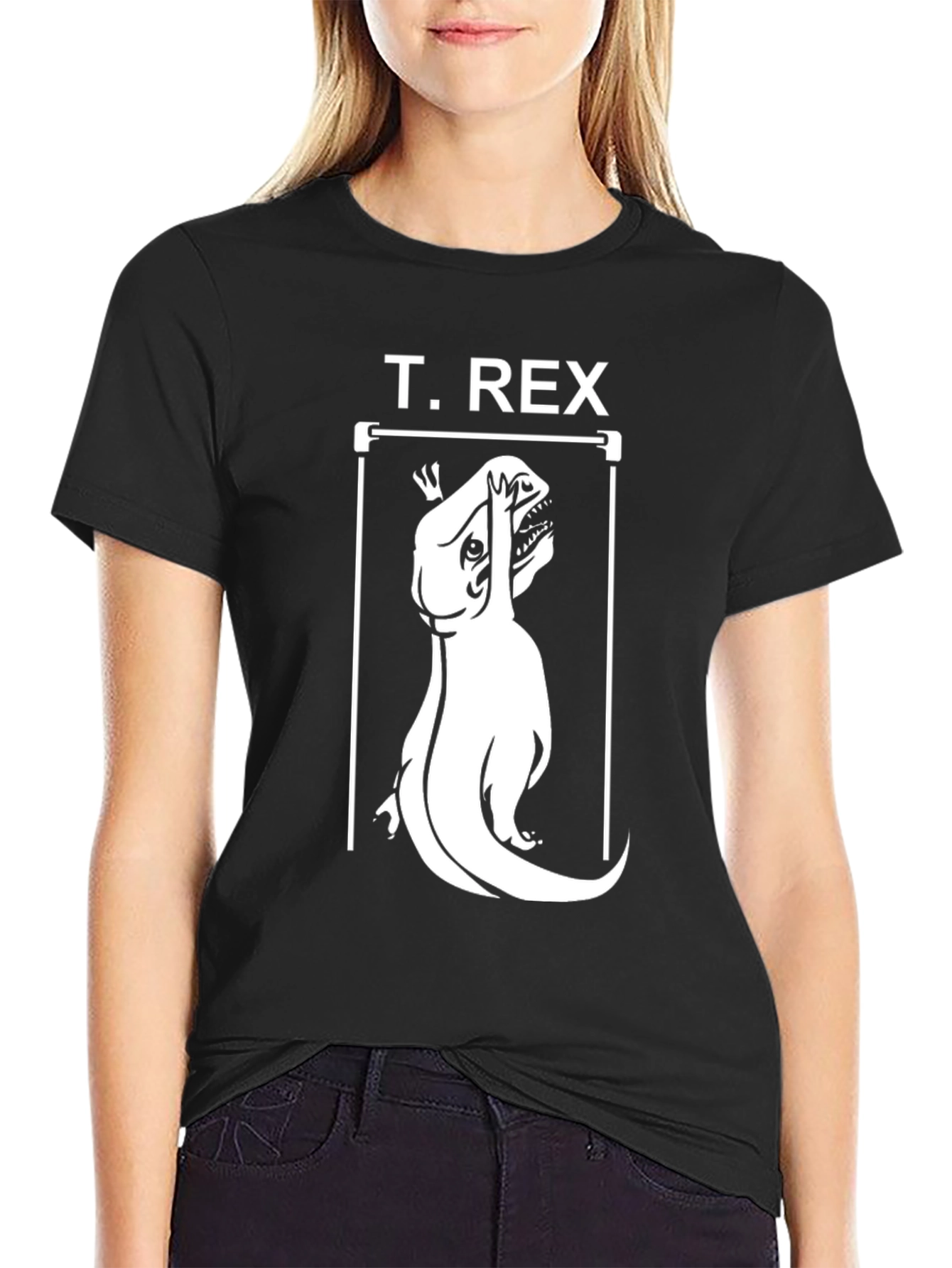 T-Rex Funny Graphic Tee - Black Cotton Casual Shirt
