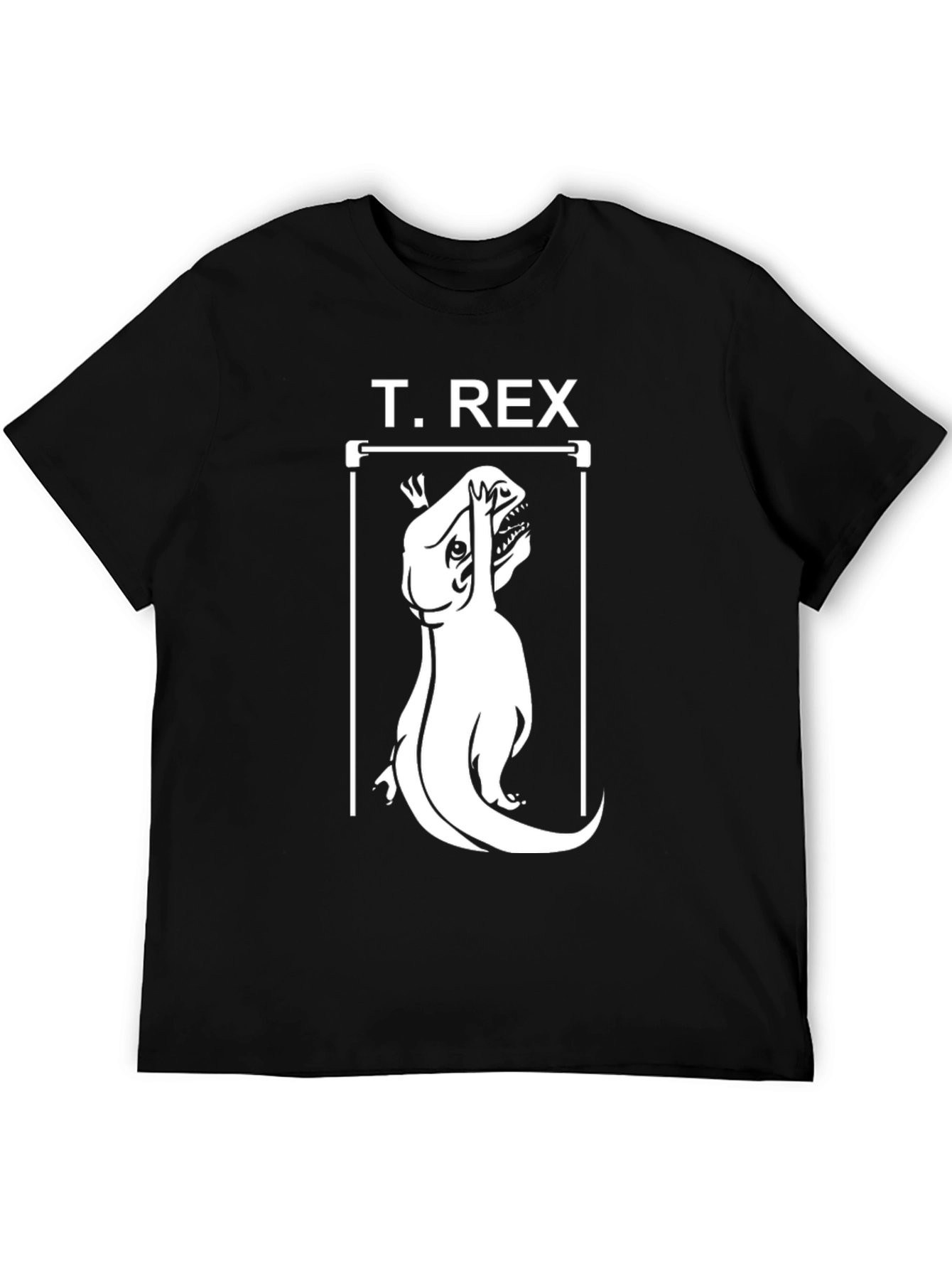 T-Rex Funny Graphic Tee - Black Cotton Casual Shirt