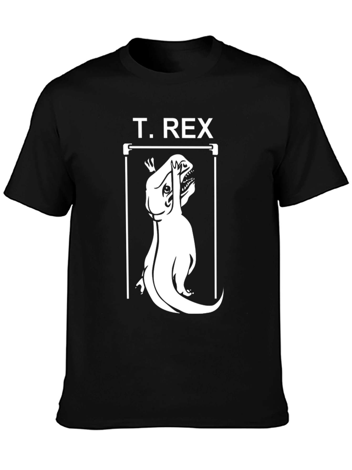 T-Rex Funny Graphic Tee - Black Cotton Casual Shirt