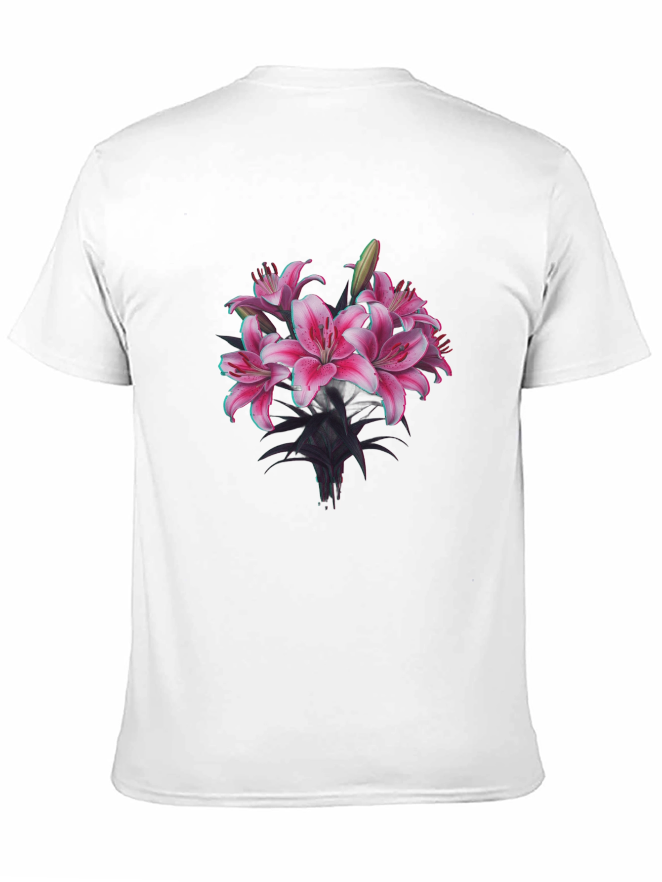 Floral Lily Graphic Black T-Shirt