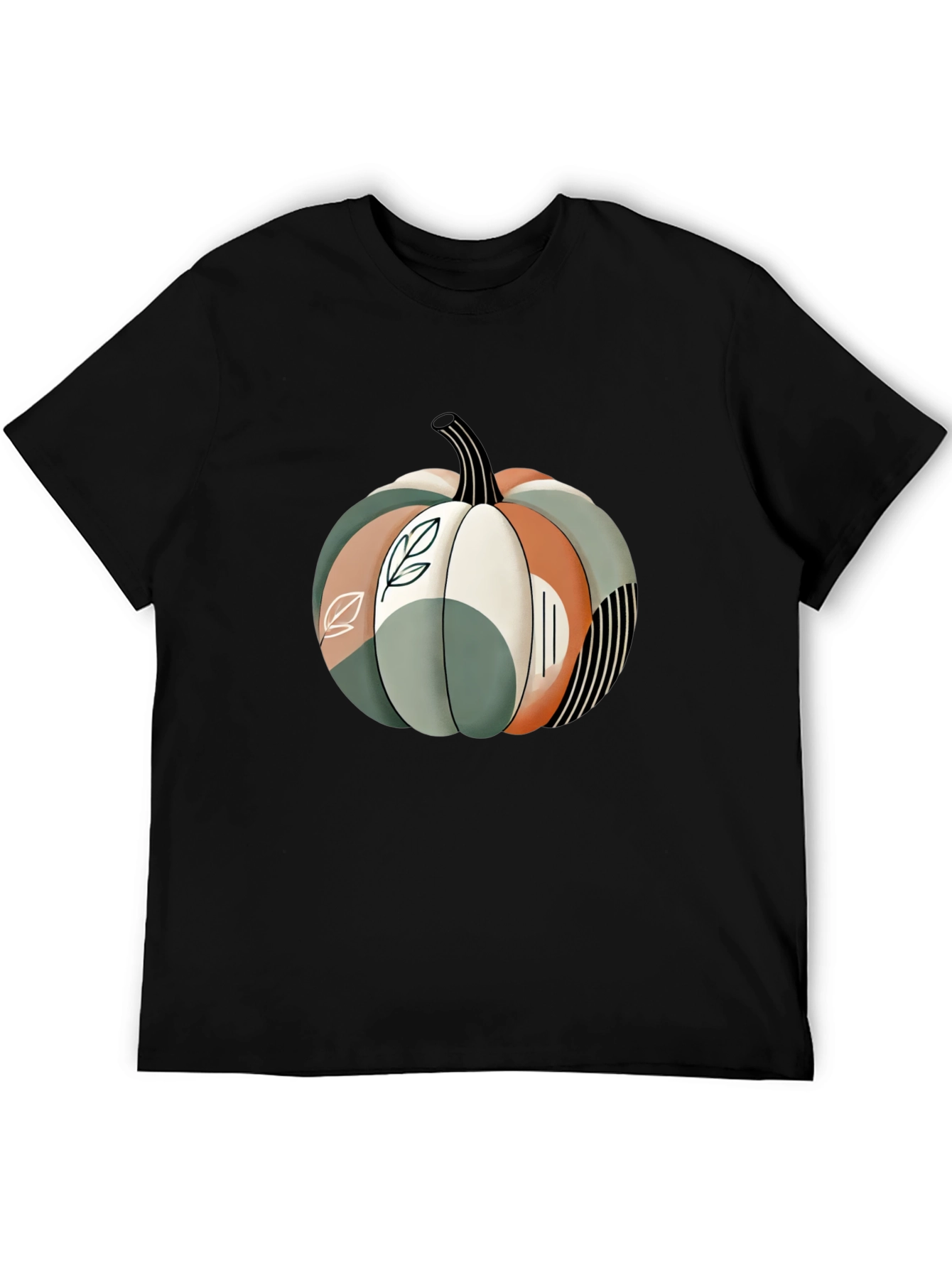 Abstract Pumpkin Graphic T-Shirt - Stylish Fall Apparel