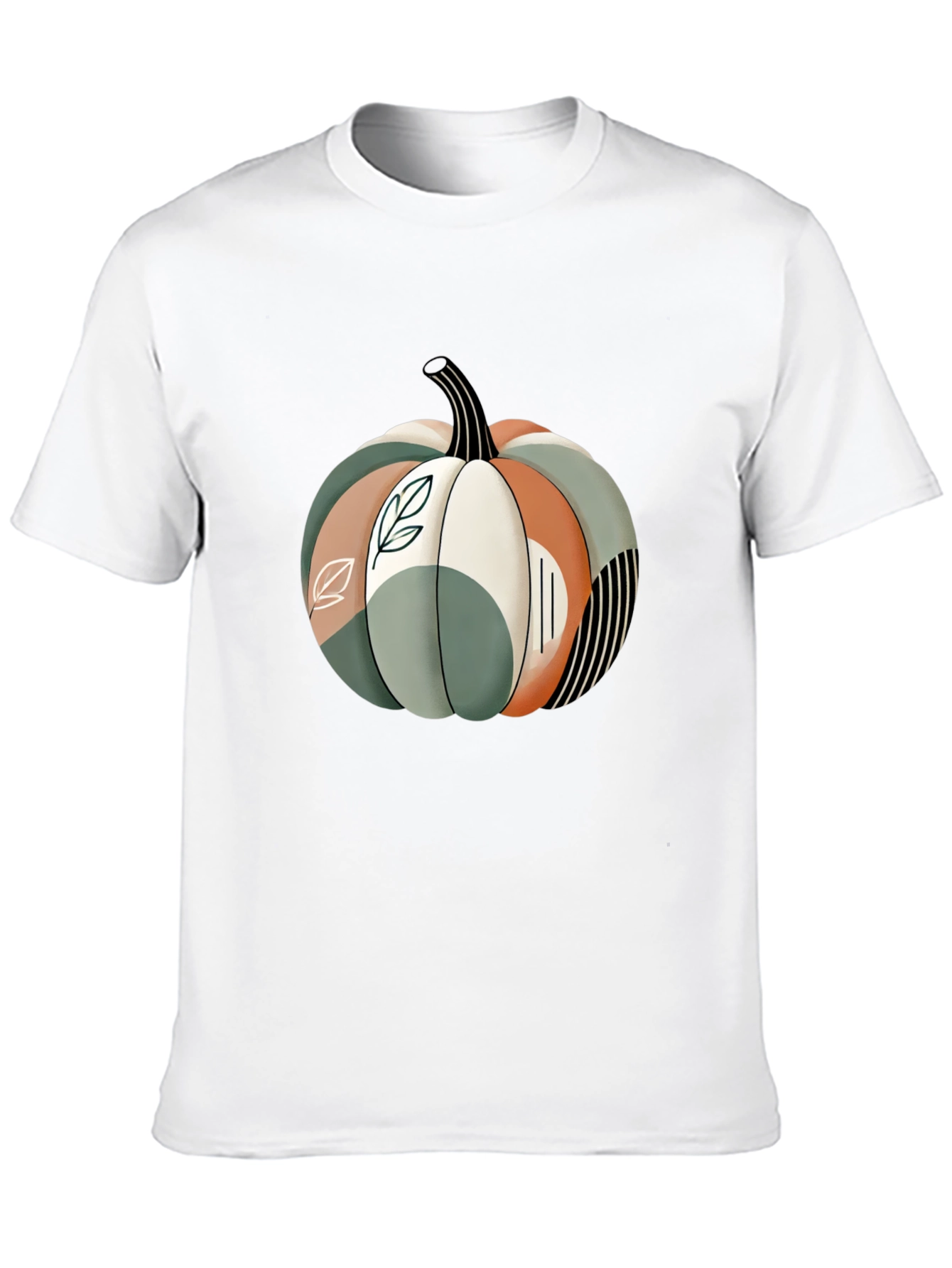 Abstract Pumpkin Graphic T-Shirt - Stylish Fall Apparel