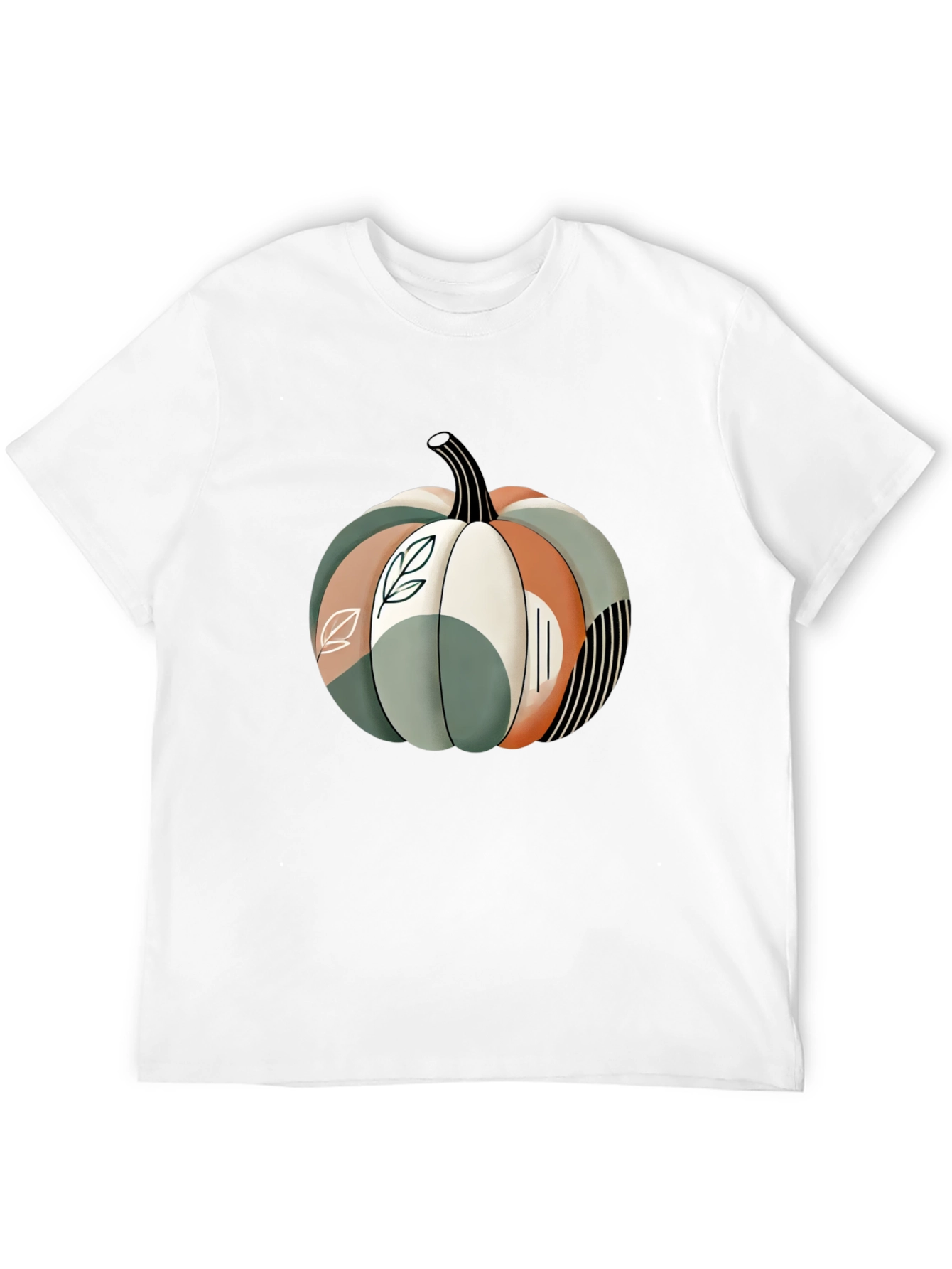 Abstract Pumpkin Graphic T-Shirt - Stylish Fall Apparel