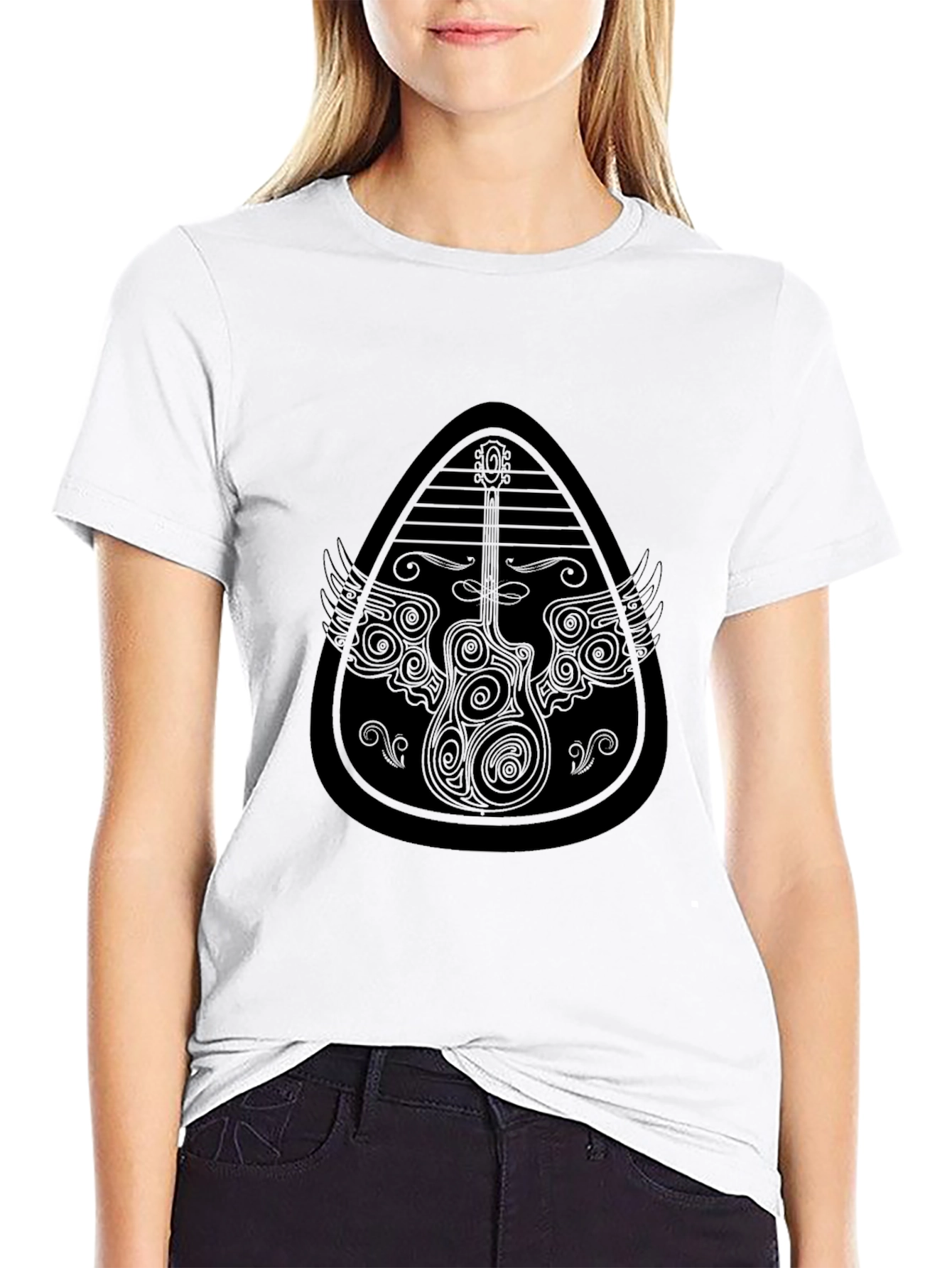 Guitar Pick Wings T-Shirt - Cool Graphic Tee