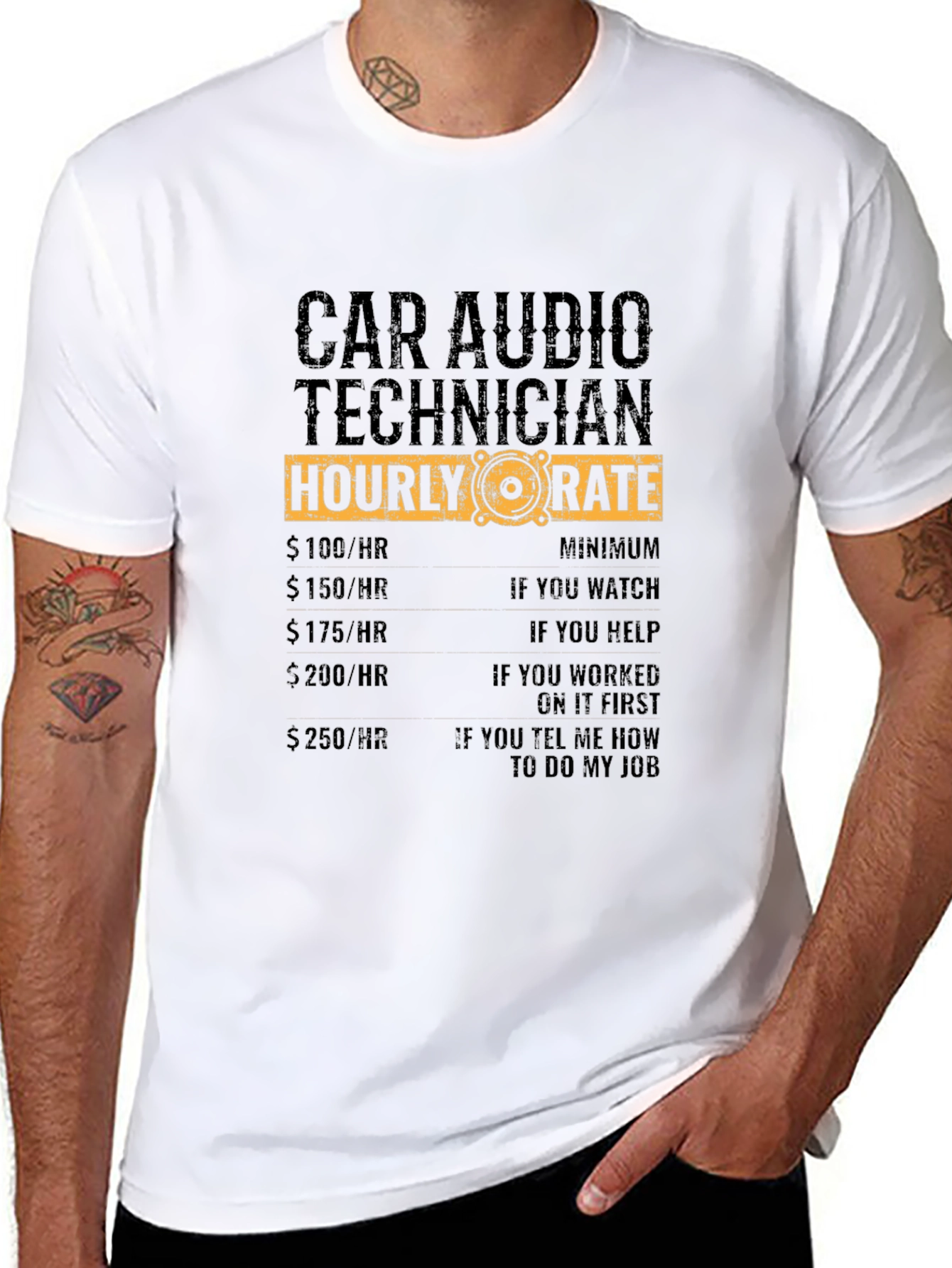 Car Audio Technician Hourly Rate Black T-Shirt