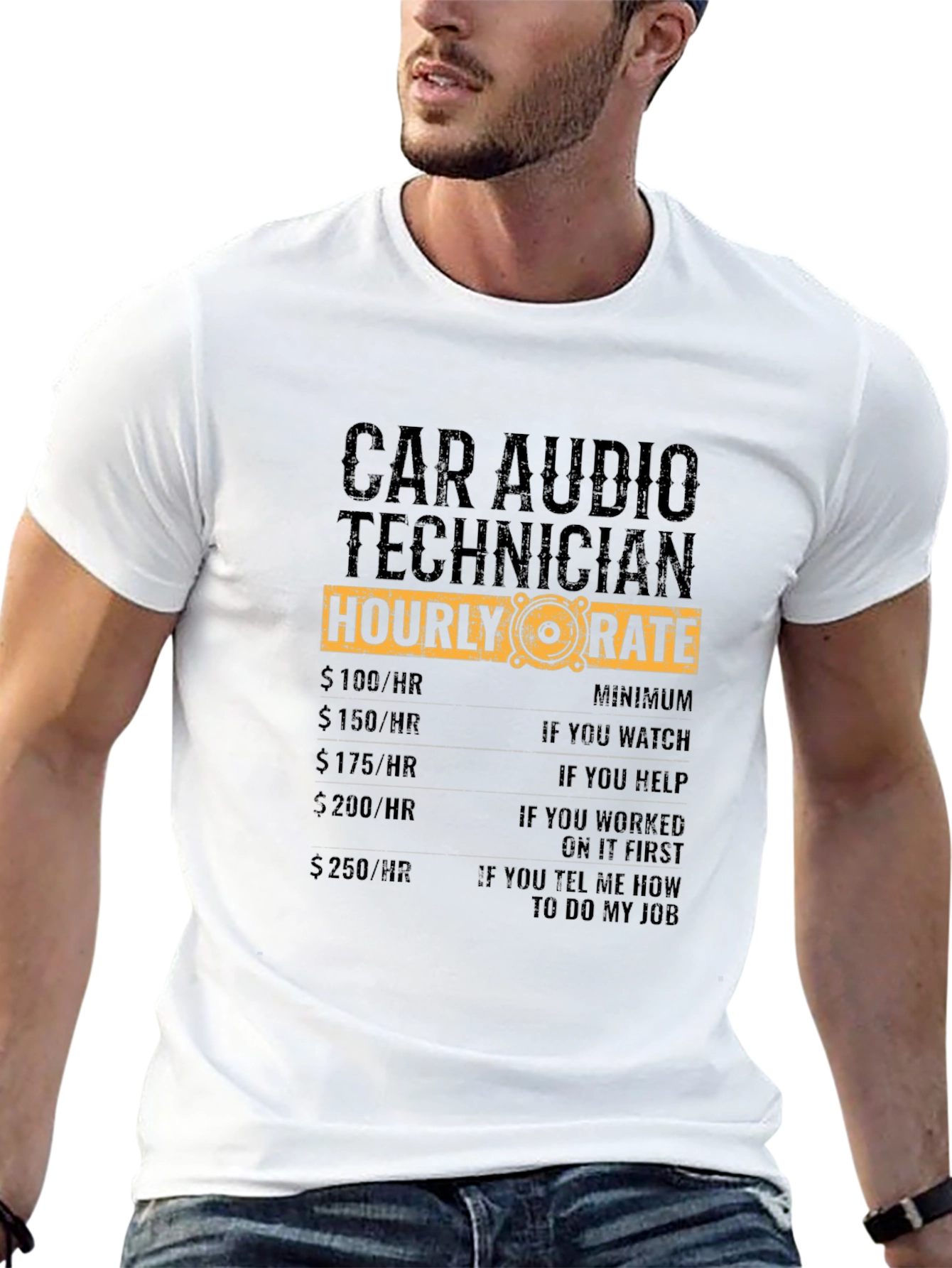 Car Audio Technician Hourly Rate Black T-Shirt