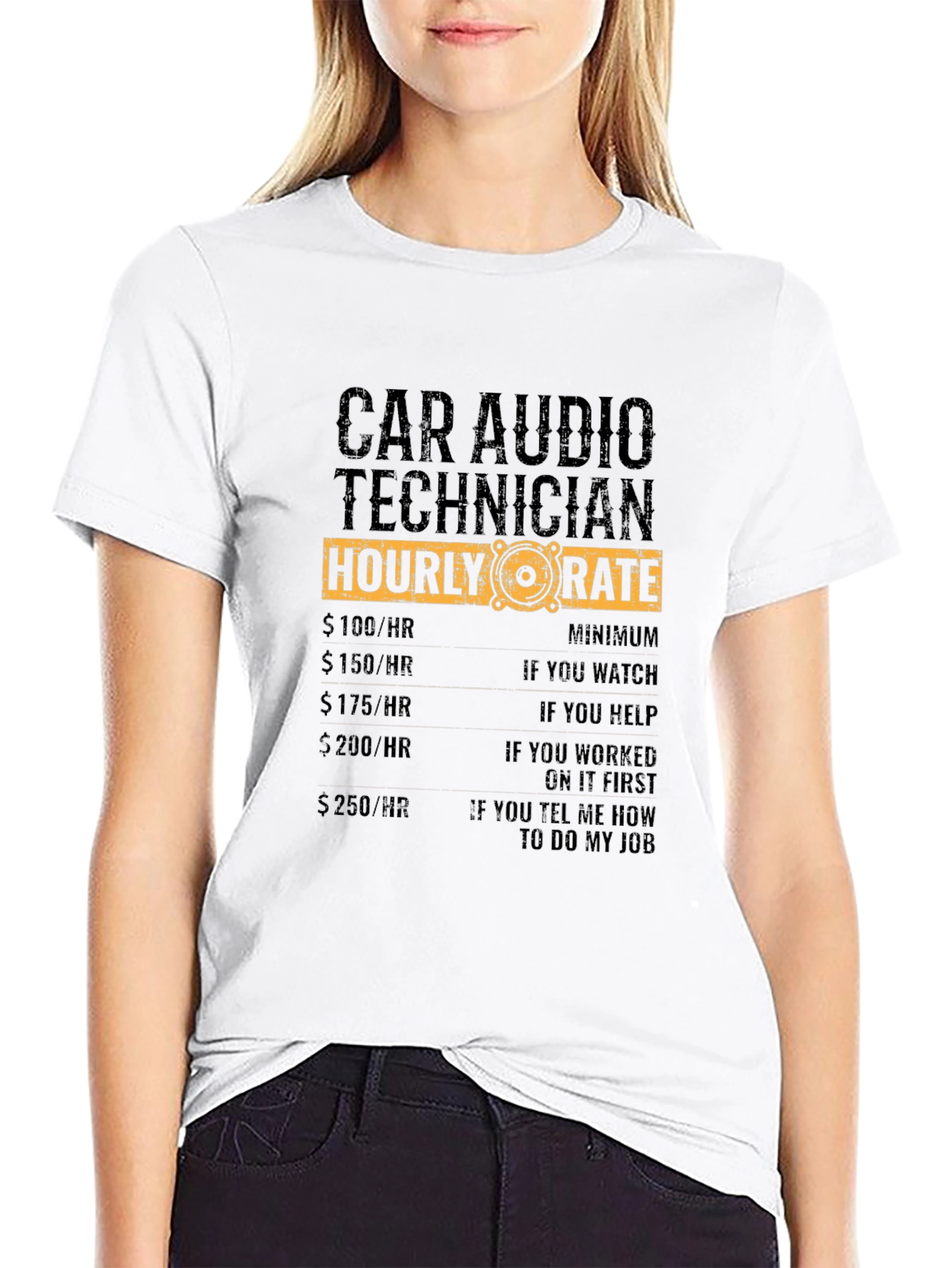 Car Audio Technician Hourly Rate Black T-Shirt