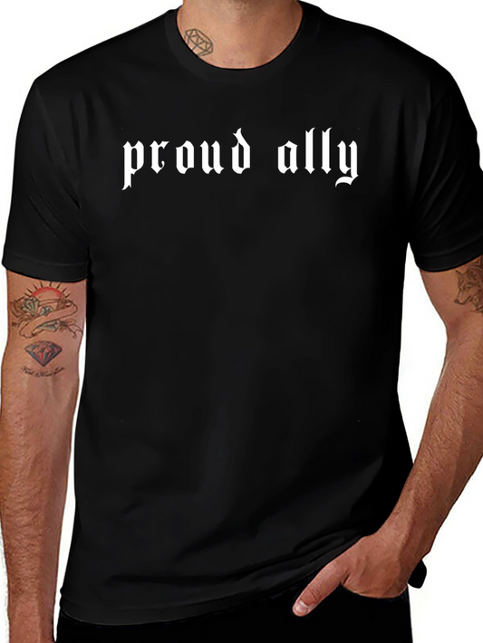 Proud Ally Graphic Tee - Black Cotton T-Shirt