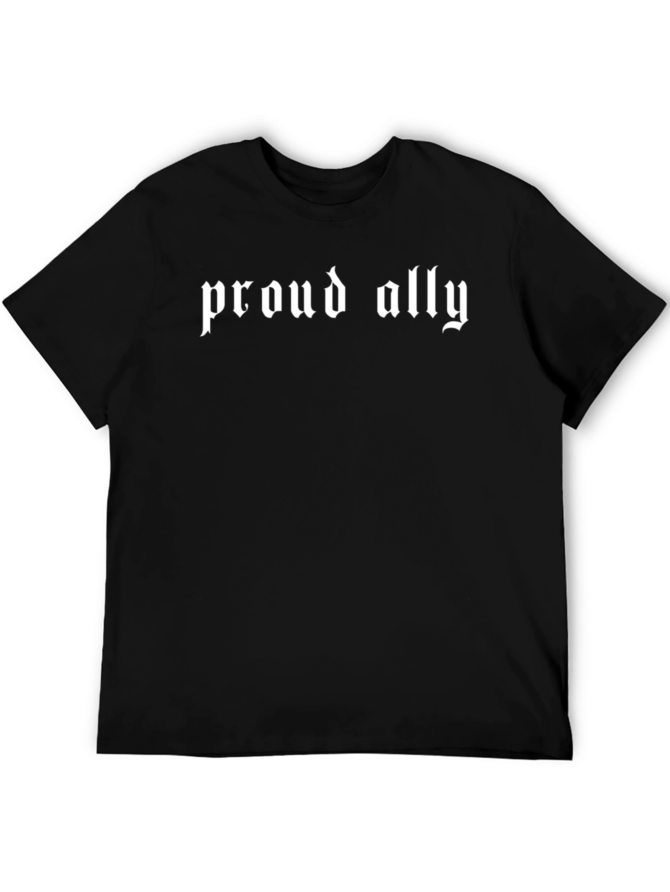 Proud Ally Graphic Tee - Black Cotton T-Shirt