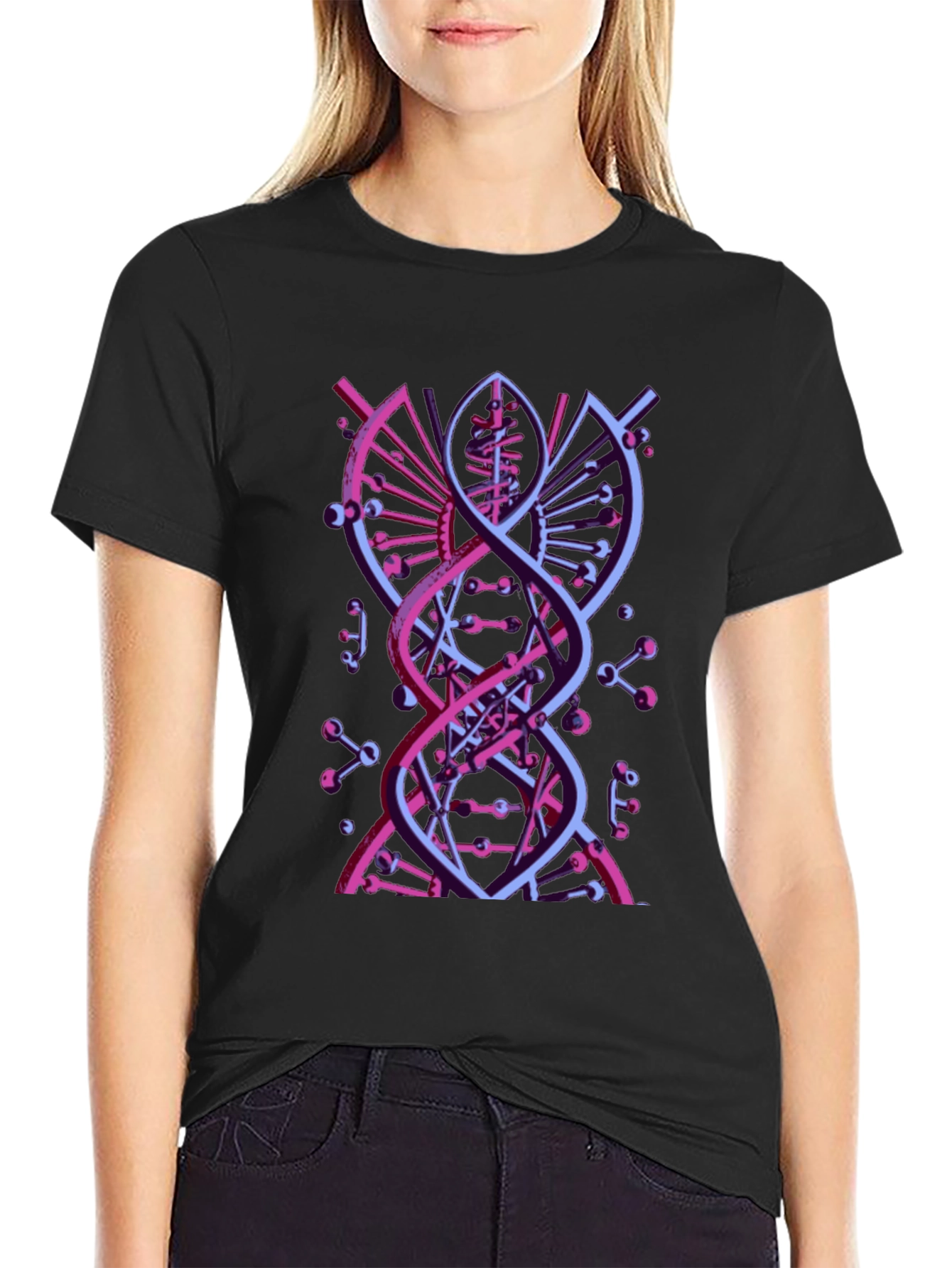 Abstract DNA Graphic Tee - Modern Science Style