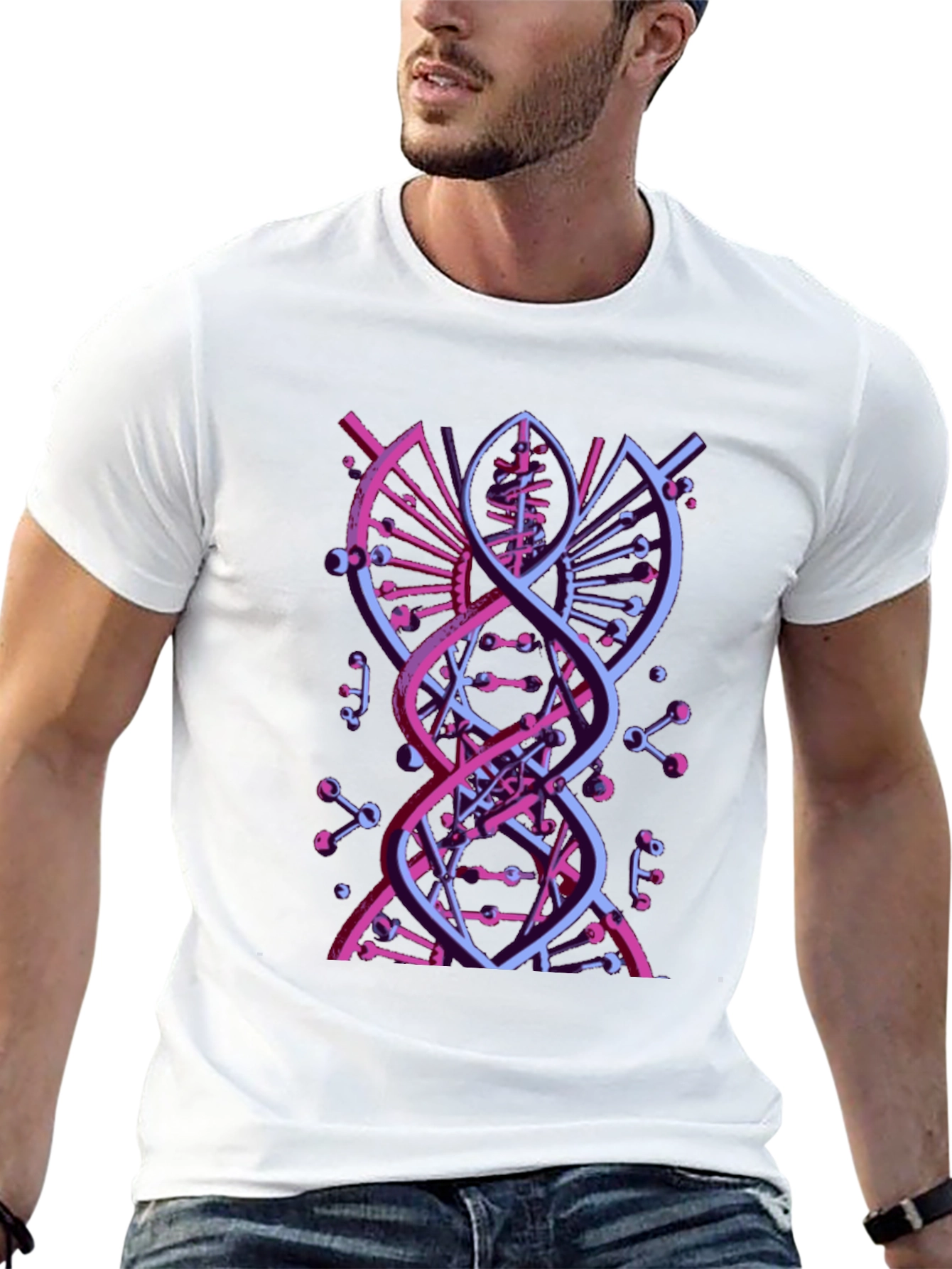 Abstract DNA Graphic Tee - Modern Science Style