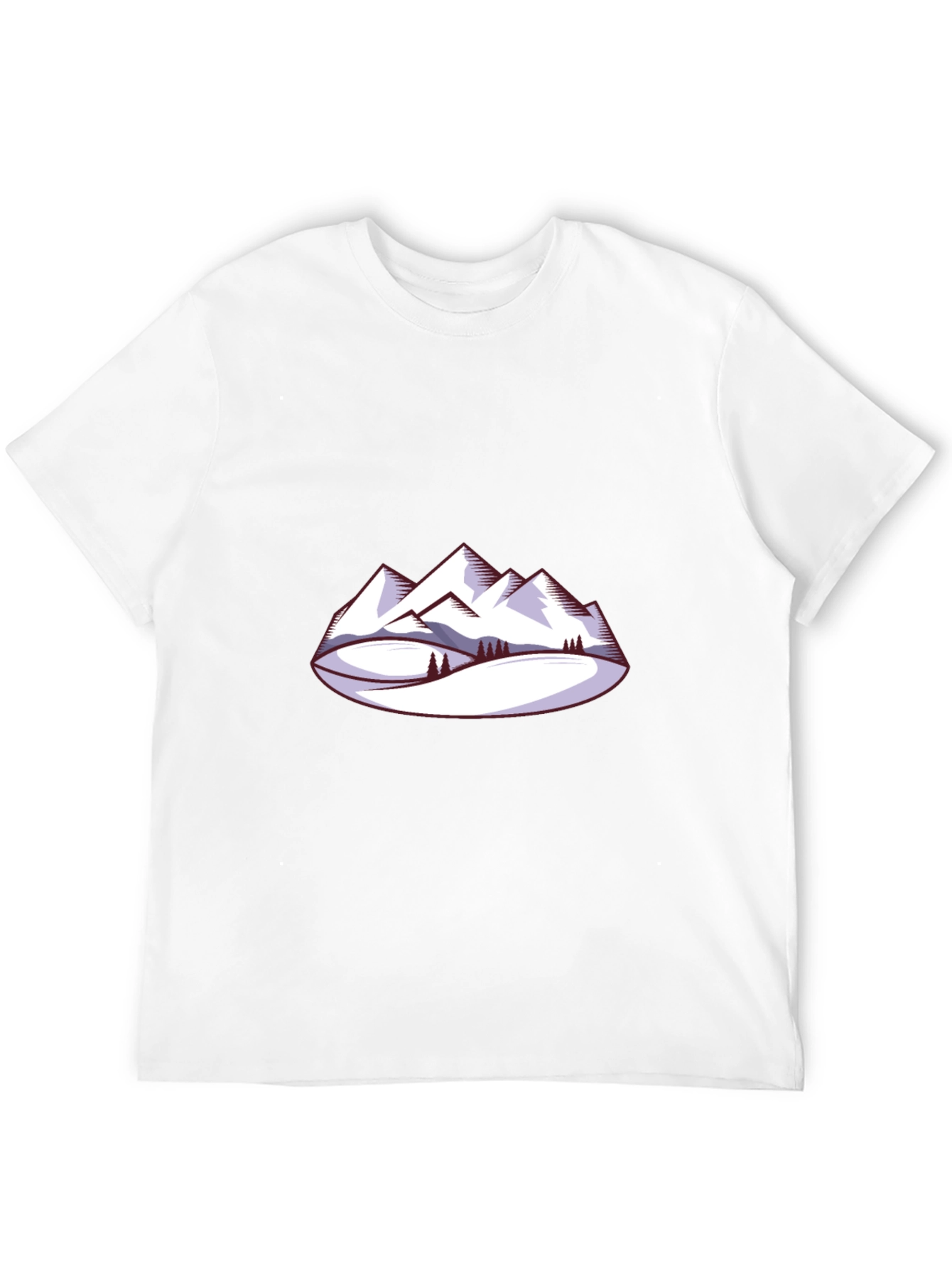 Mountain Scene Graphic Tee - Black Crew Neck