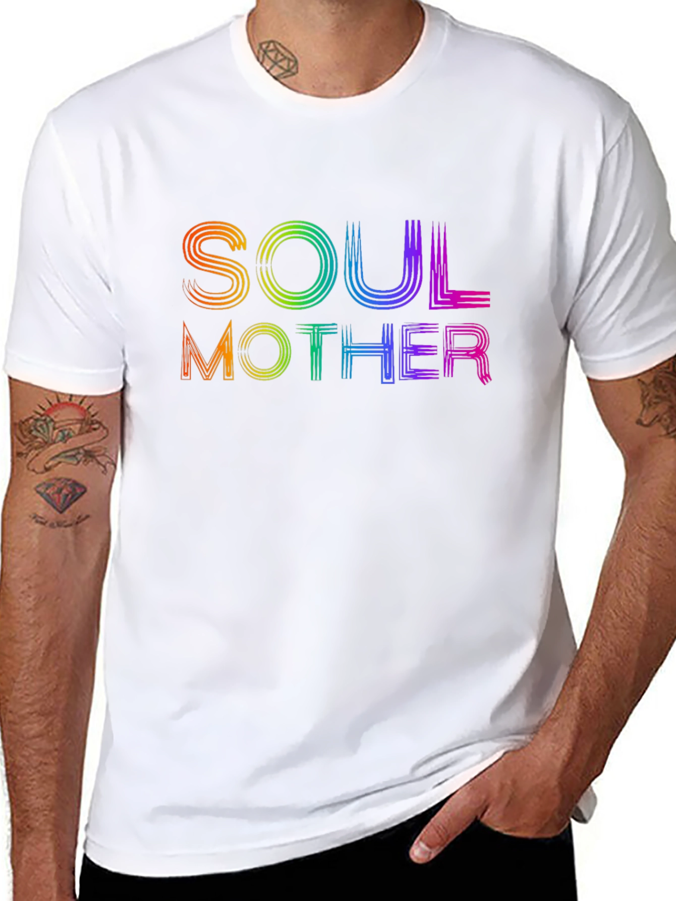 Soul Mother Rainbow Graphic T-Shirt - Black
