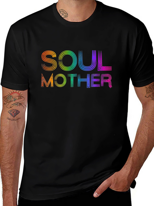Soul Mother Rainbow Graphic T-Shirt - Black