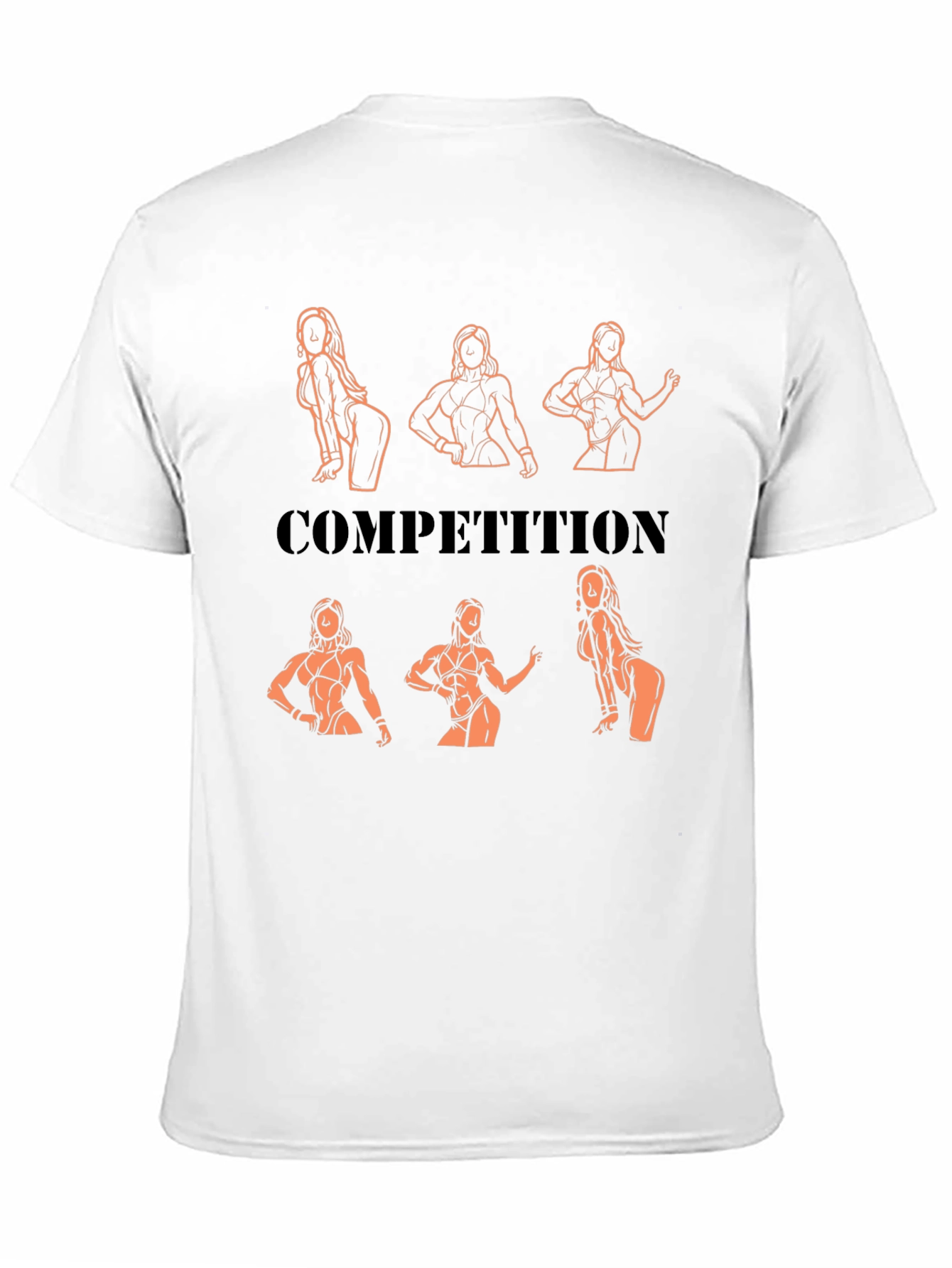 Competition Black T-Shirt with Bodybuilding Design