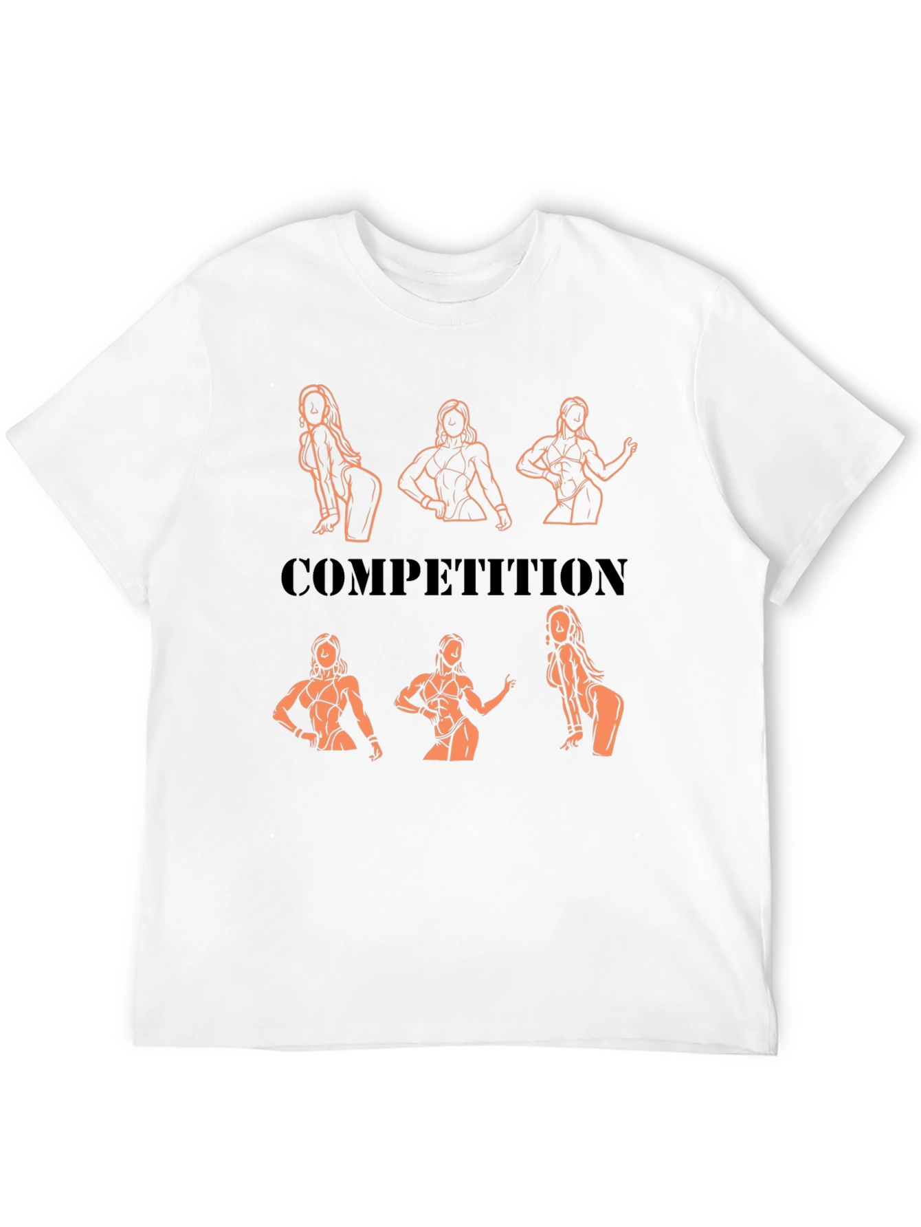 Competition Black T-Shirt with Bodybuilding Design