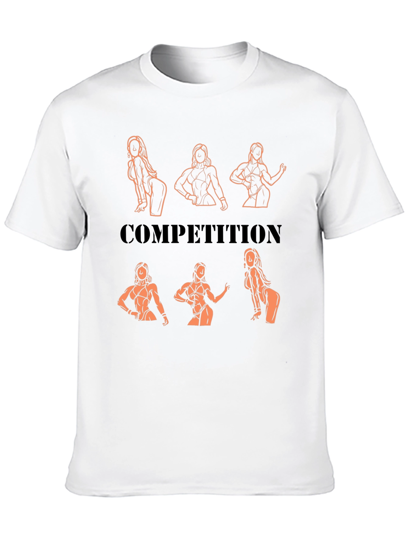 Competition Black T-Shirt with Bodybuilding Design