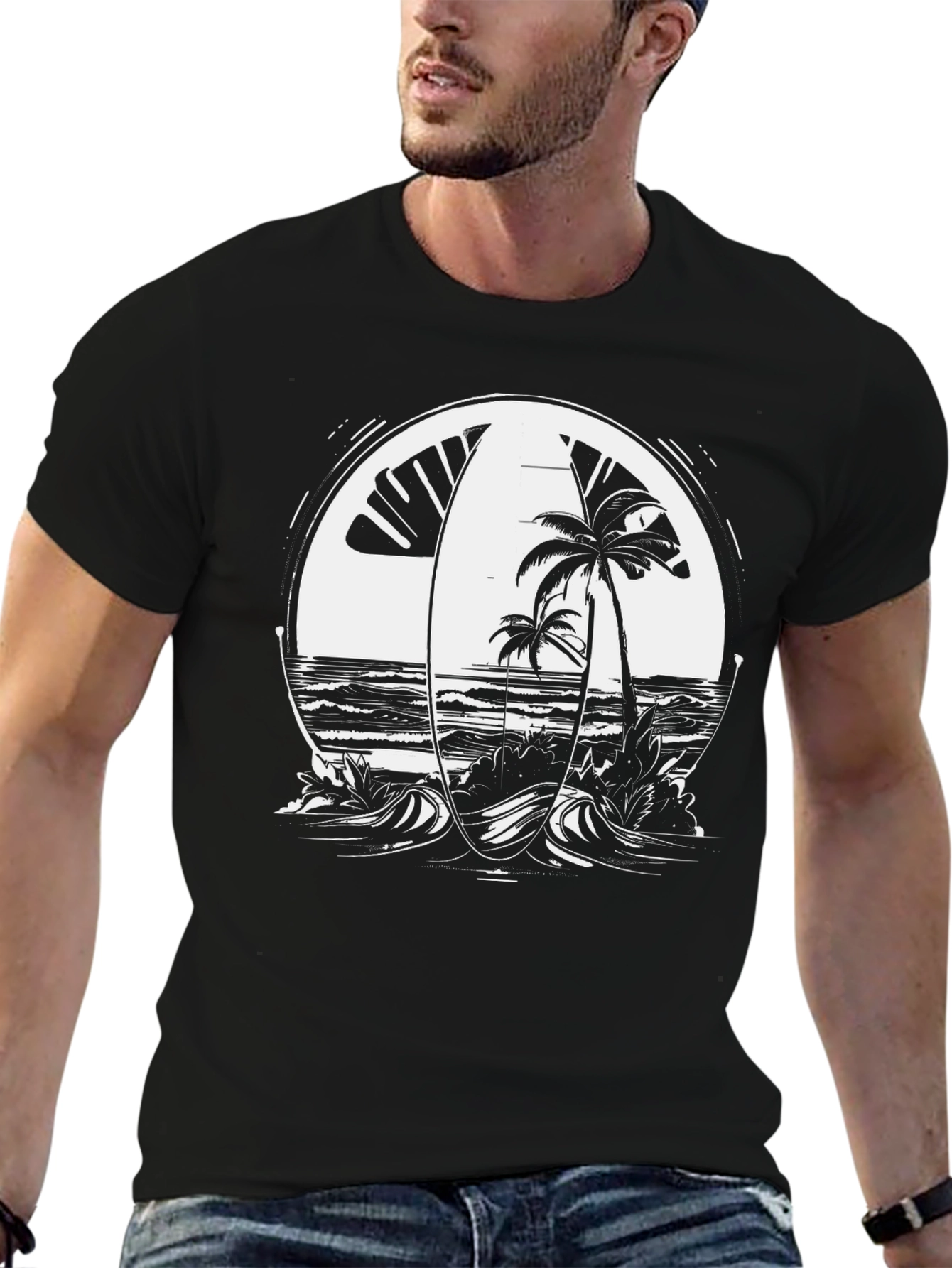 Surf Scene Graphic Tee - Beach Vibes