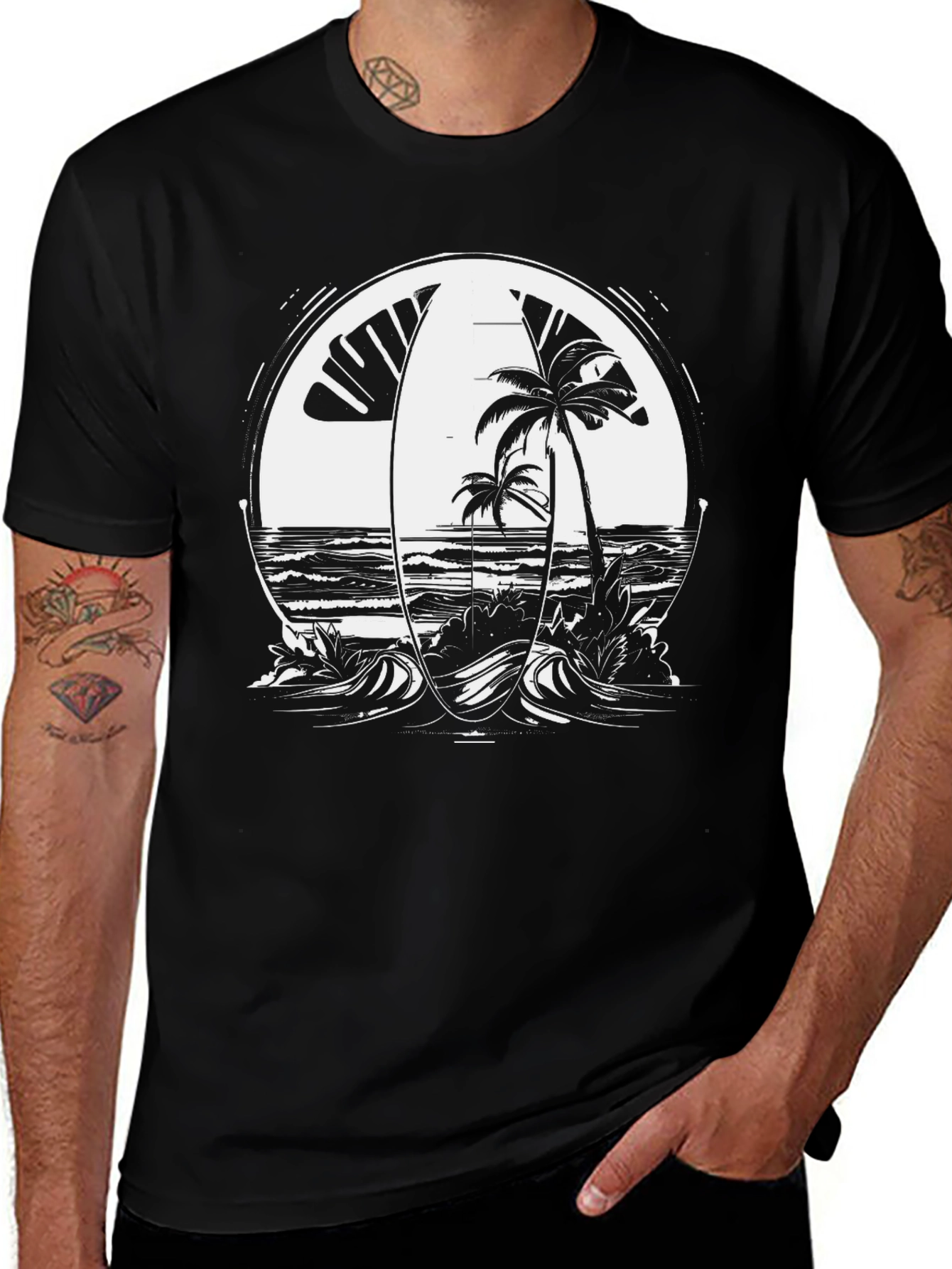 Surf Scene Graphic Tee - Beach Vibes