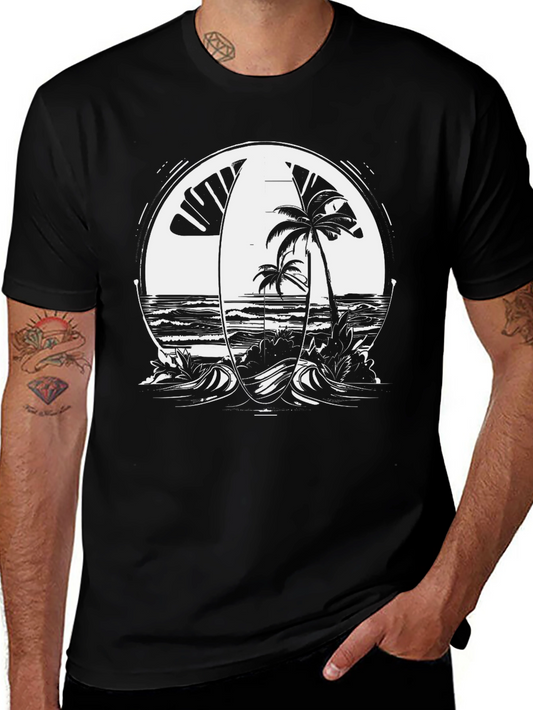 Surf Scene Graphic Tee - Beach Vibes