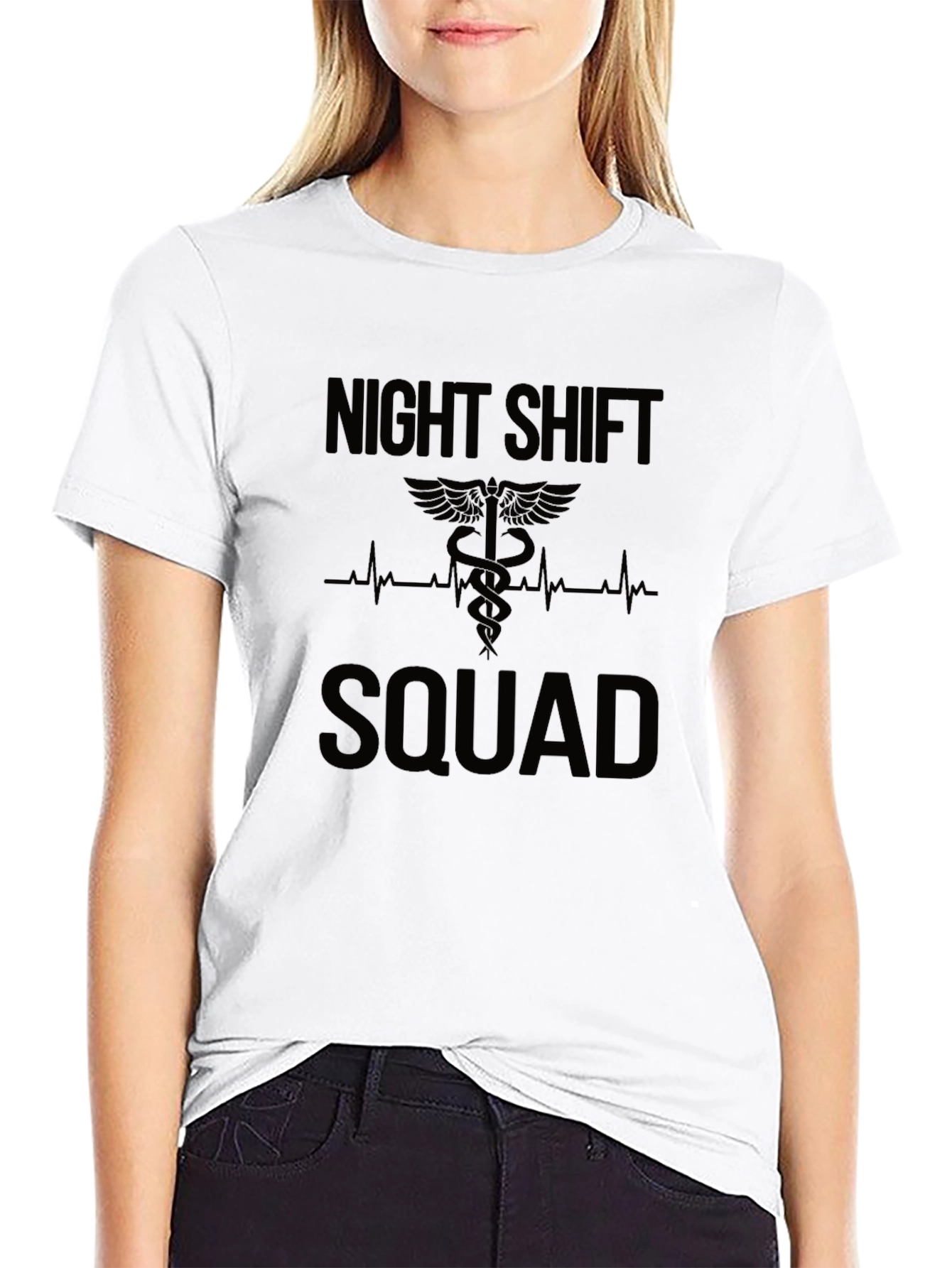 Night Shift Squad T-Shirt Medical Caduceus Design