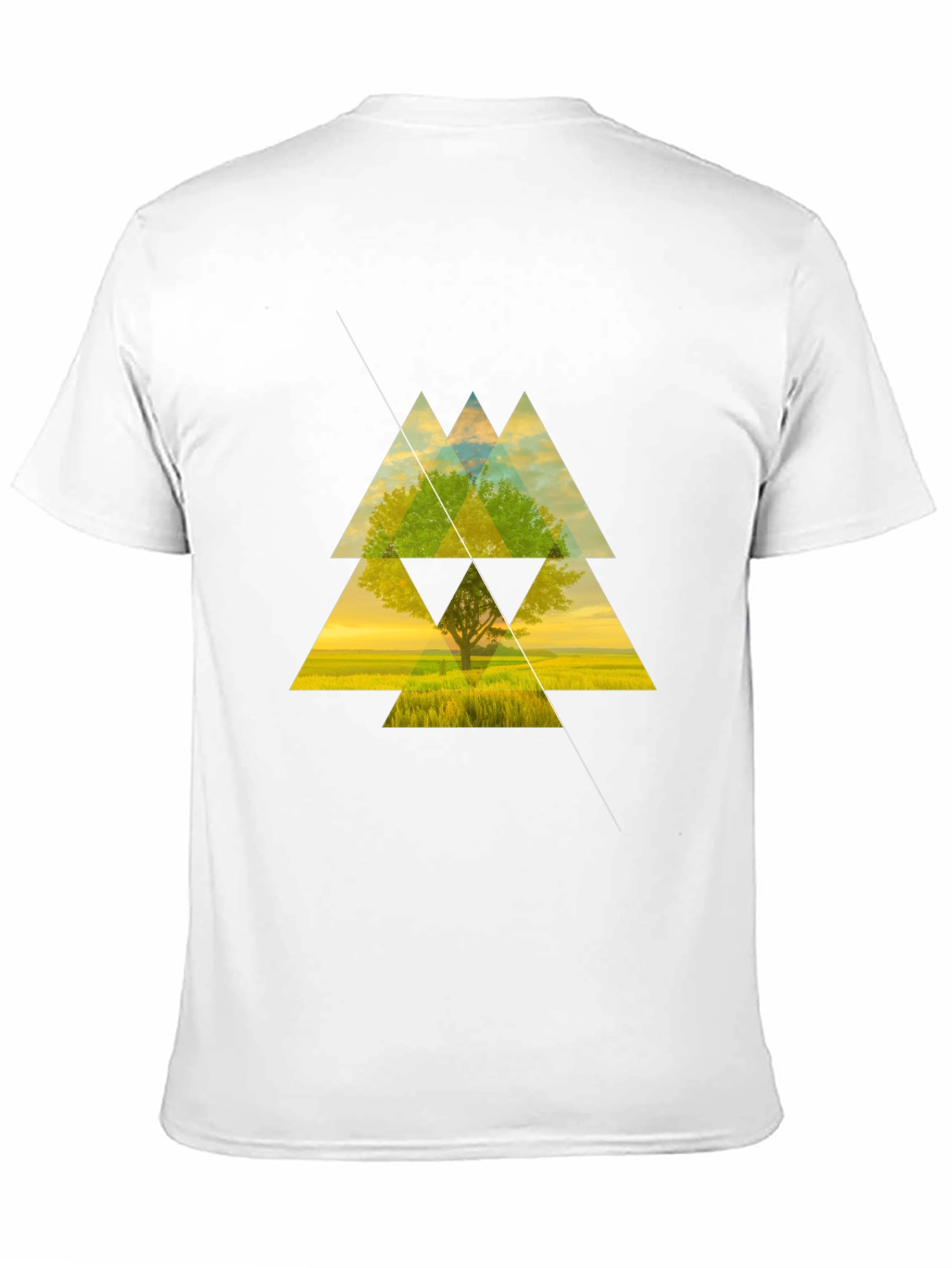 Geometric Tree Graphic Tee - Modern Style