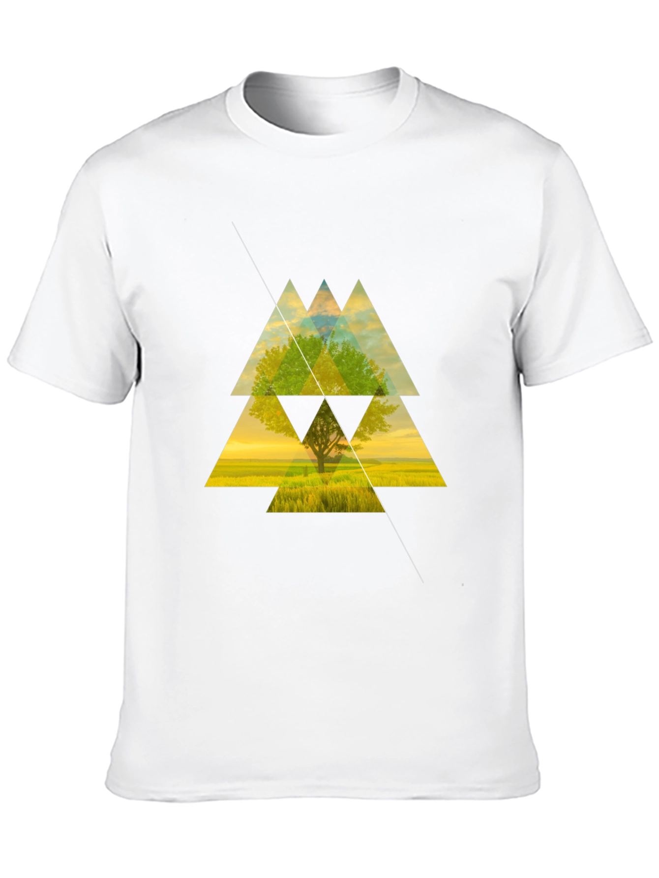 Geometric Tree Graphic Tee - Modern Style