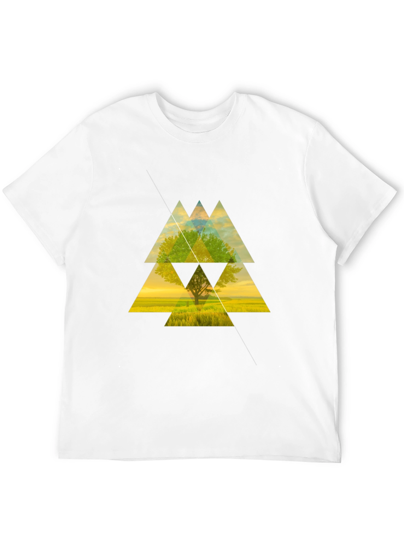 Geometric Tree Graphic Tee - Modern Style