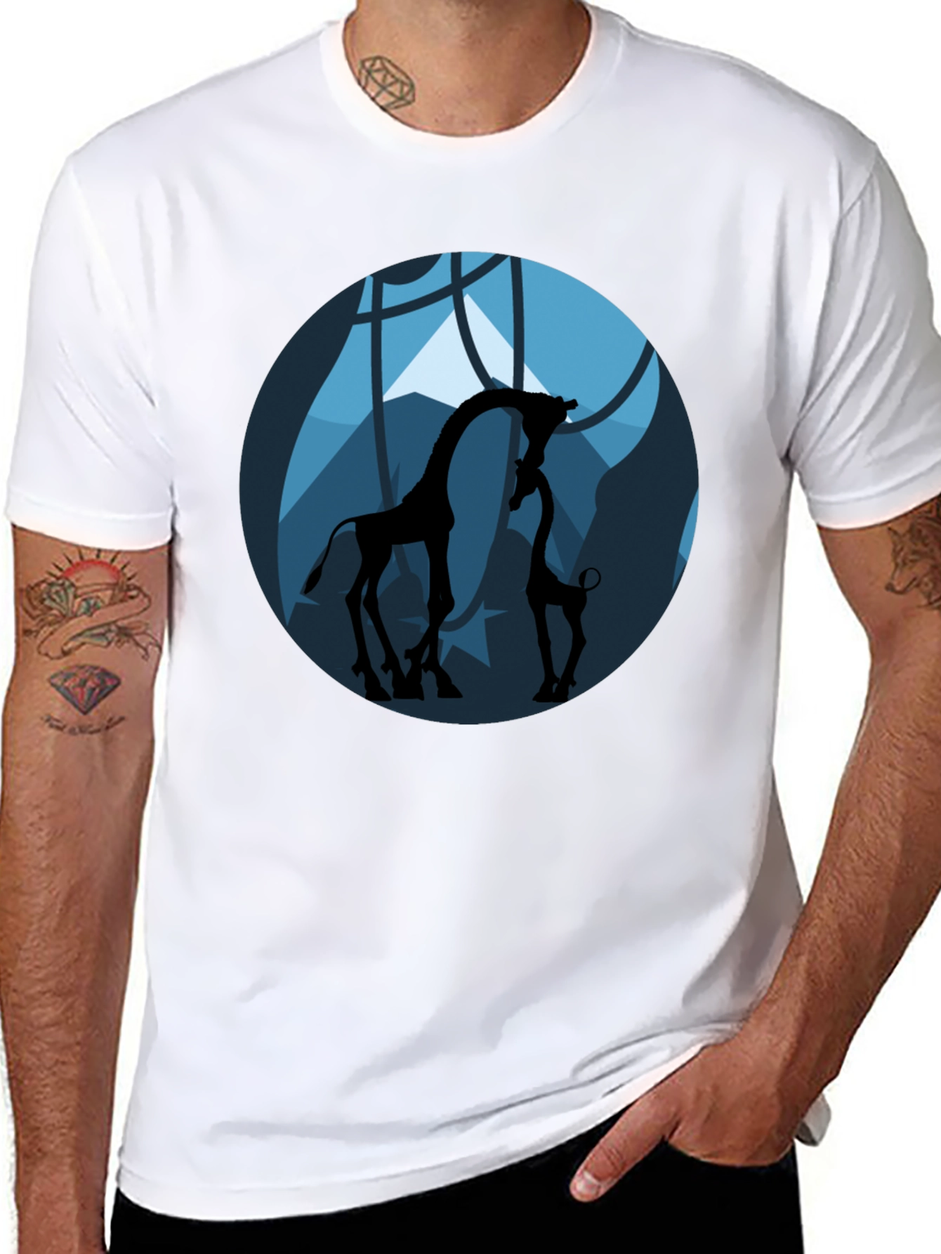Giraffe Silhouette Graphic Tee