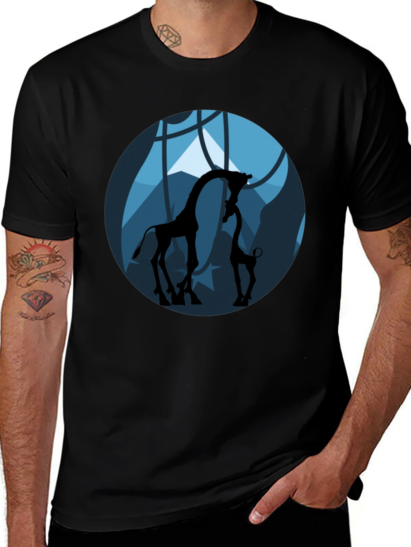 Giraffe Silhouette Graphic Tee